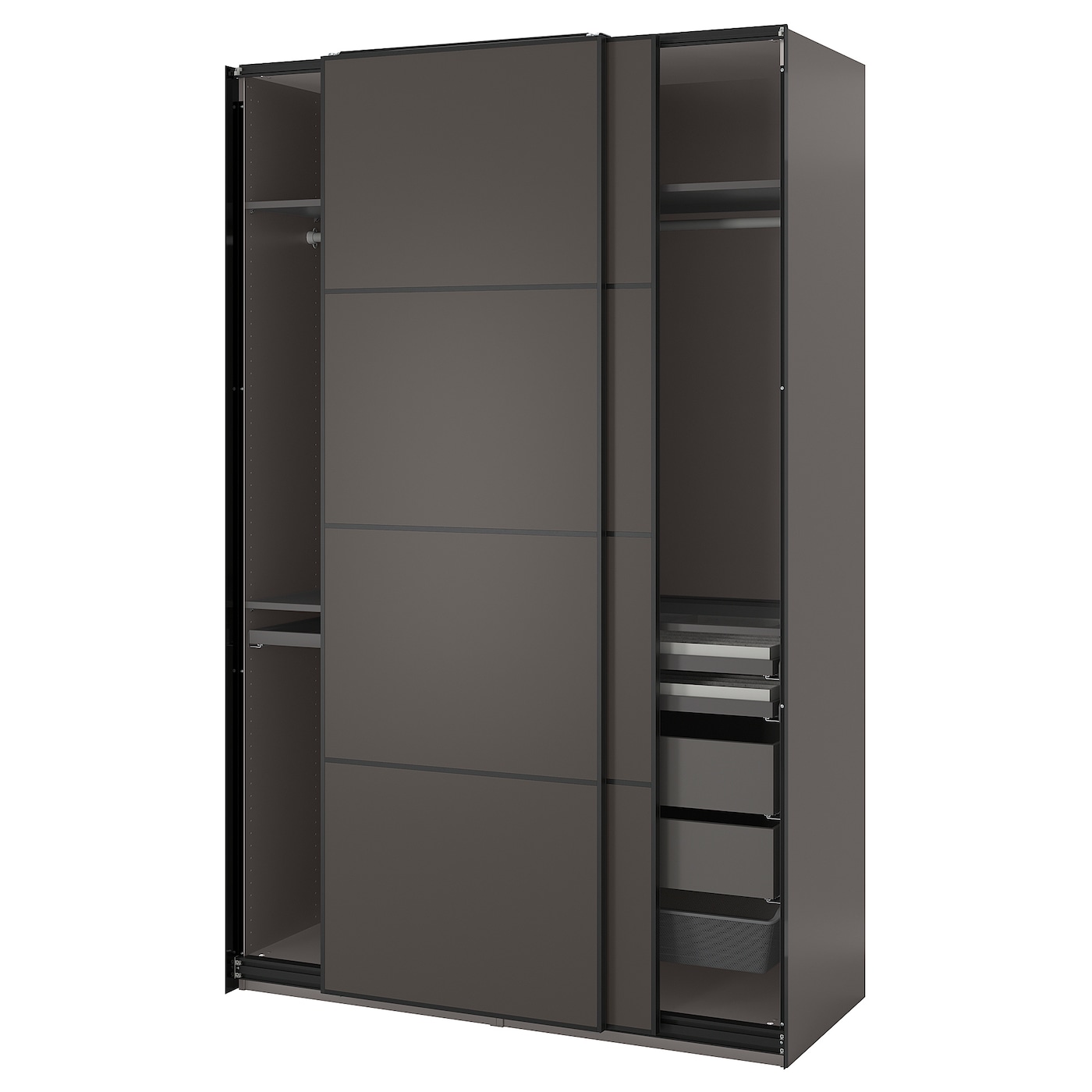PAX MEHAMN wardrobe combination dark grey double sided dark grey IKEA