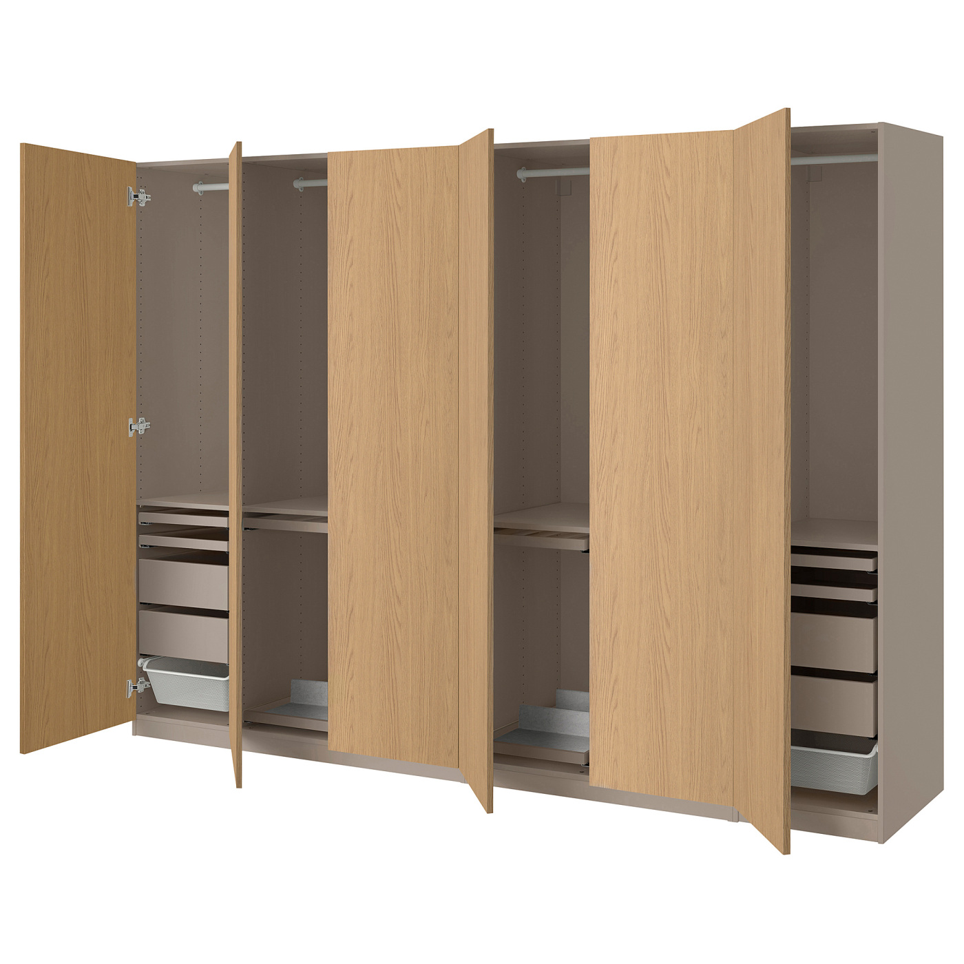 IKEA 姿見　ブラウン PAX / STORKLINTA wardrobe combination, gray-beige/dark-brown