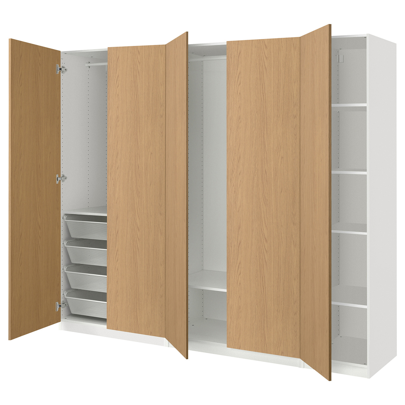PAX / STORKLINTA wardrobe combination white/oak effect - IKEA