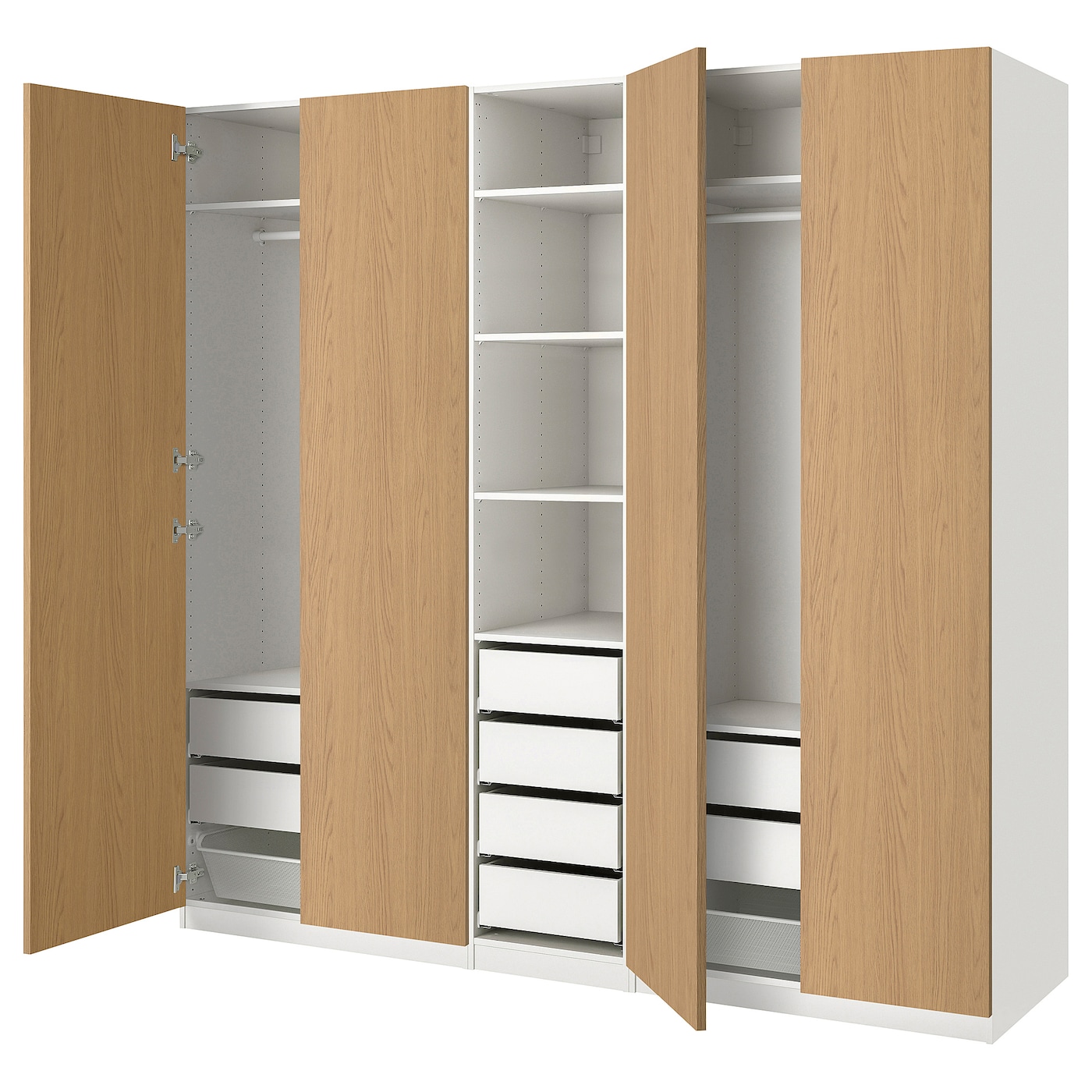 PAX / STORKLINTA wardrobe combination white/oak effect - IKEA