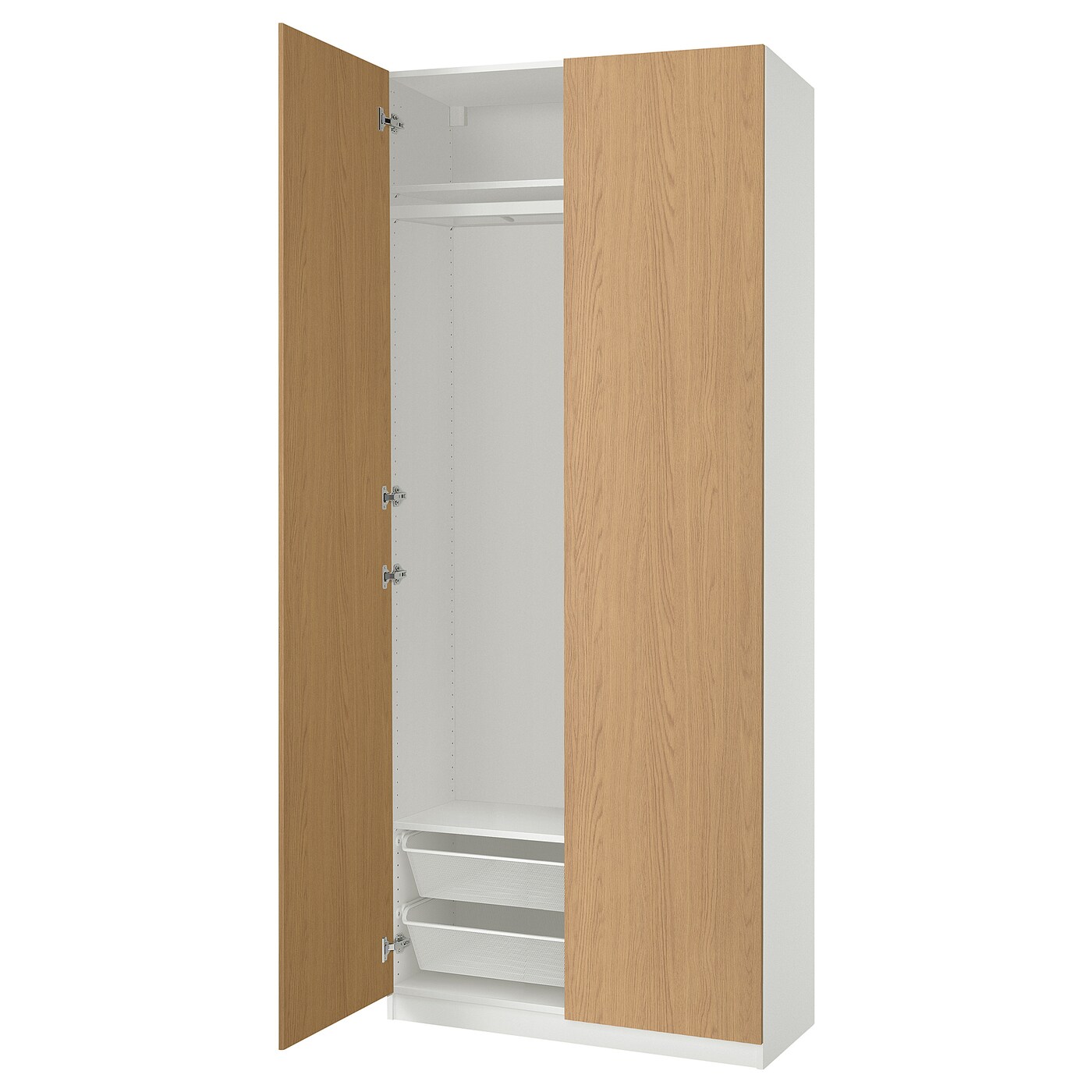 PAX / STORKLINTA wardrobe combination white/oak effect - IKEA