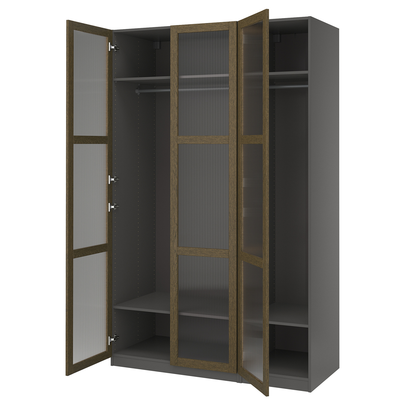 PAX / TONSTAD wardrobe combination dark grey brown/stained oak