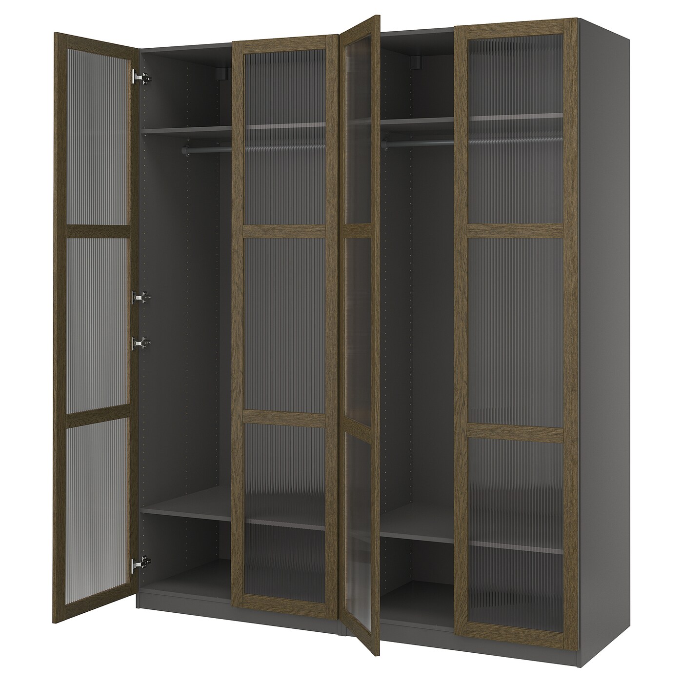 PAX / TONSTAD wardrobe combination dark grey brown/stained oak