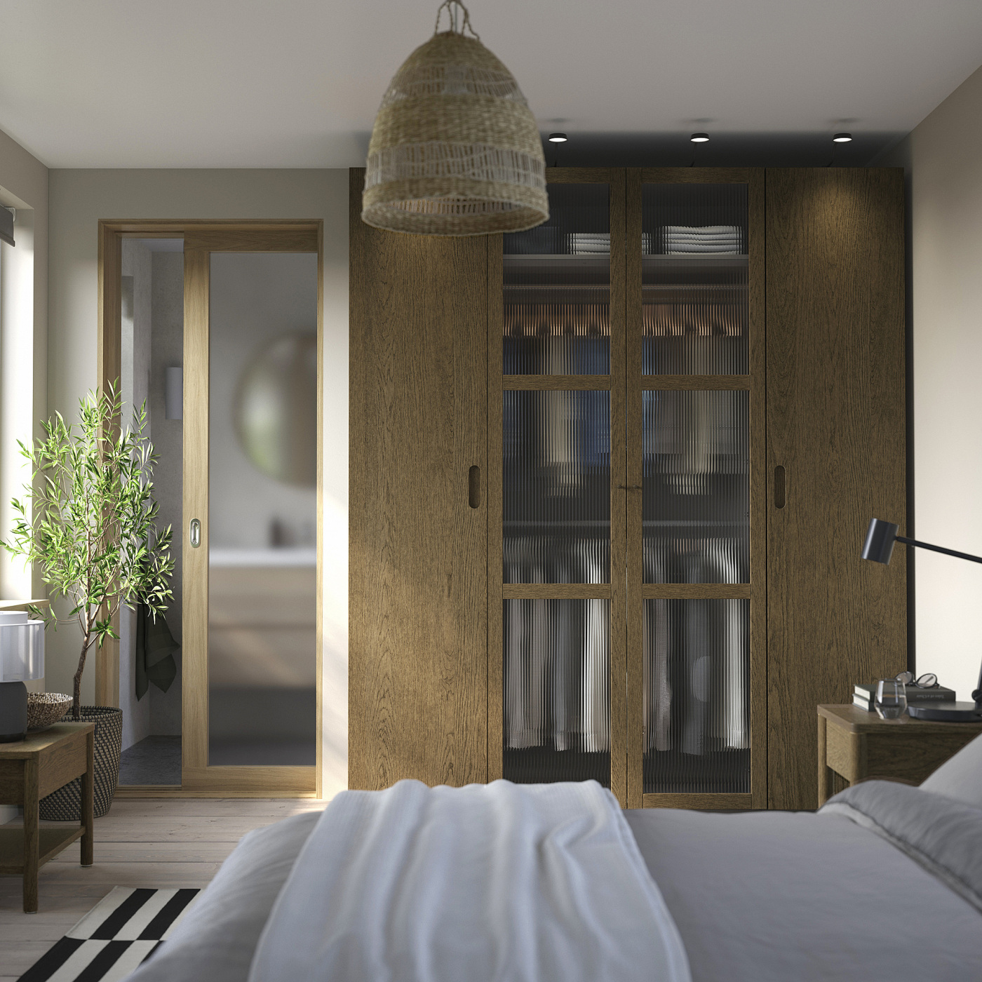 PAX / TONSTAD wardrobe combination dark grey brown/stained oak