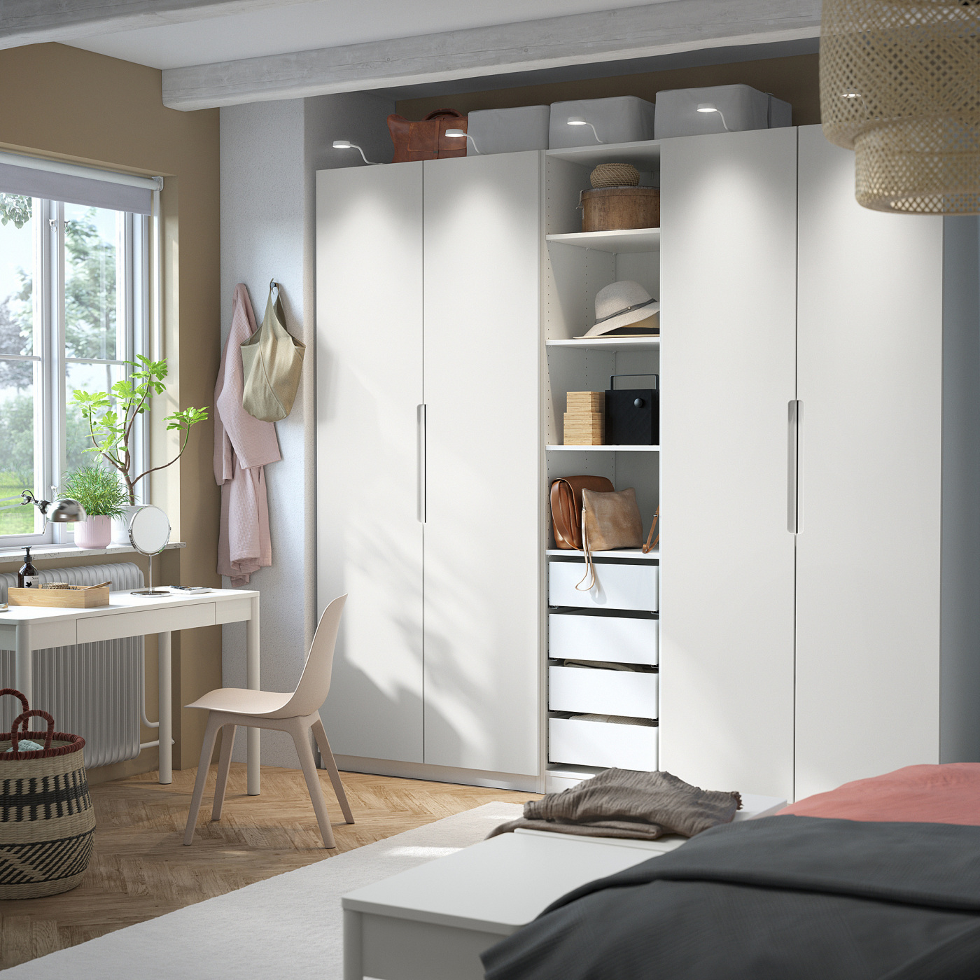 PAX / TONSTAD wardrobe combination white/off-white - IKEA