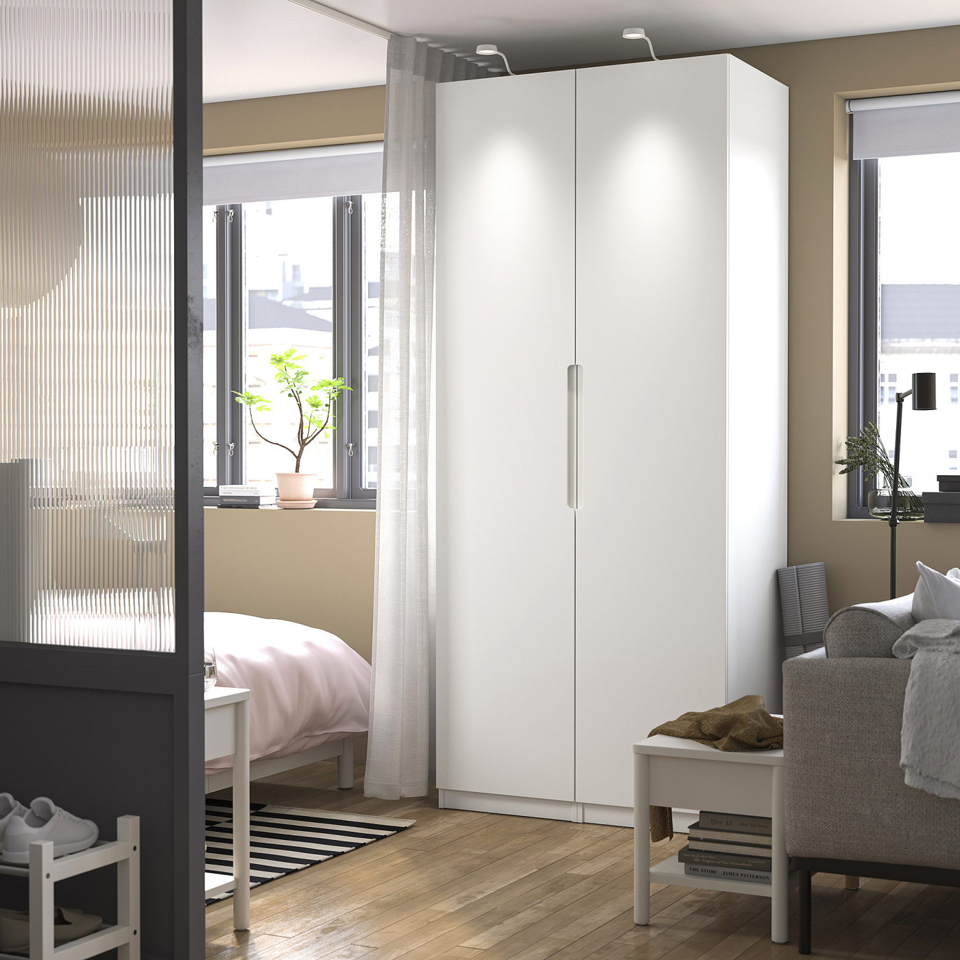 PAX / TONSTAD wardrobe combination white/off-white - IKEA