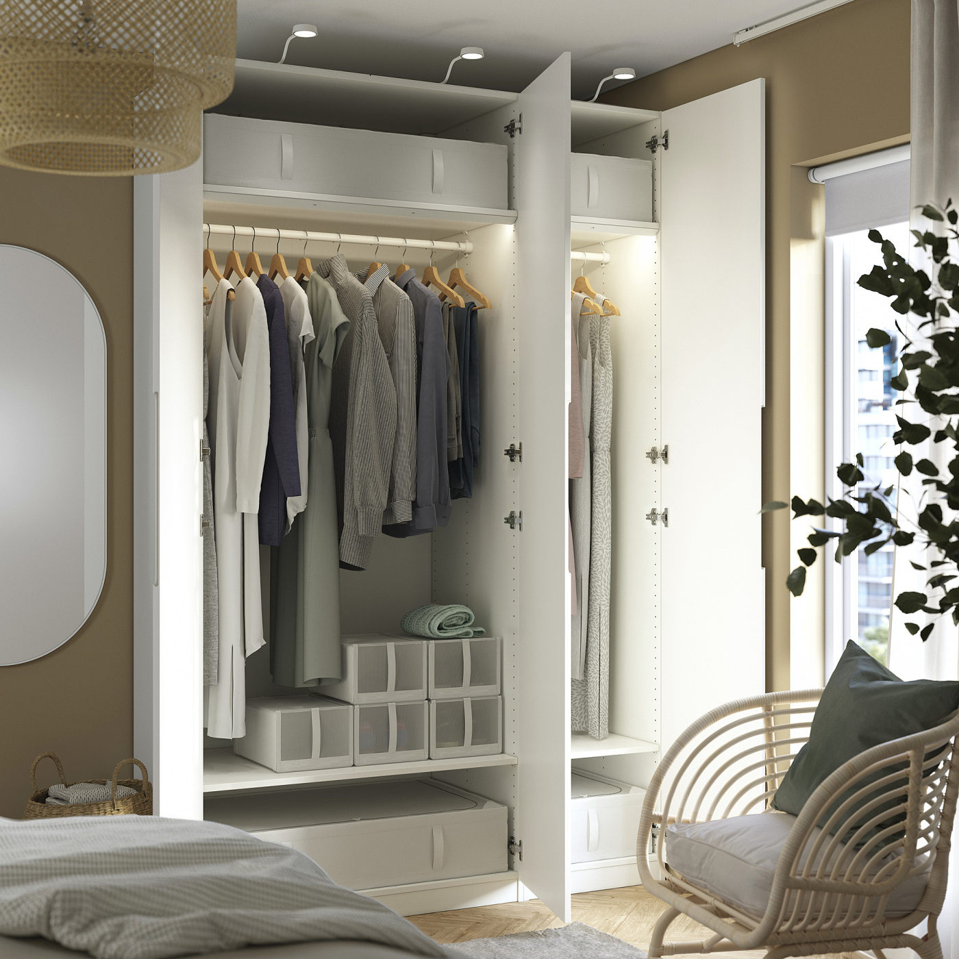 PAX / TONSTAD wardrobe combination white/off-white - IKEA
