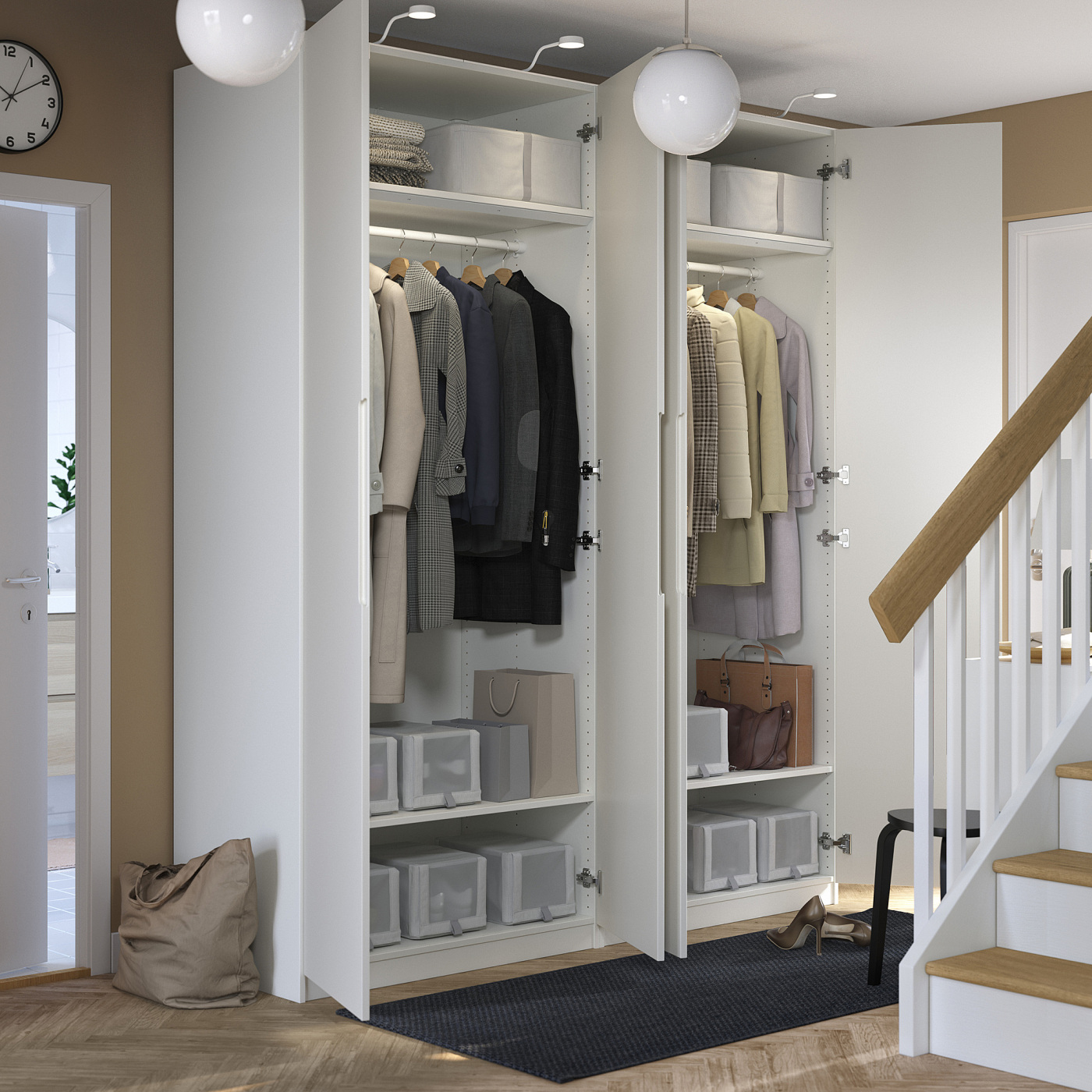 PAX / TONSTAD wardrobe combination white/off-white - IKEA