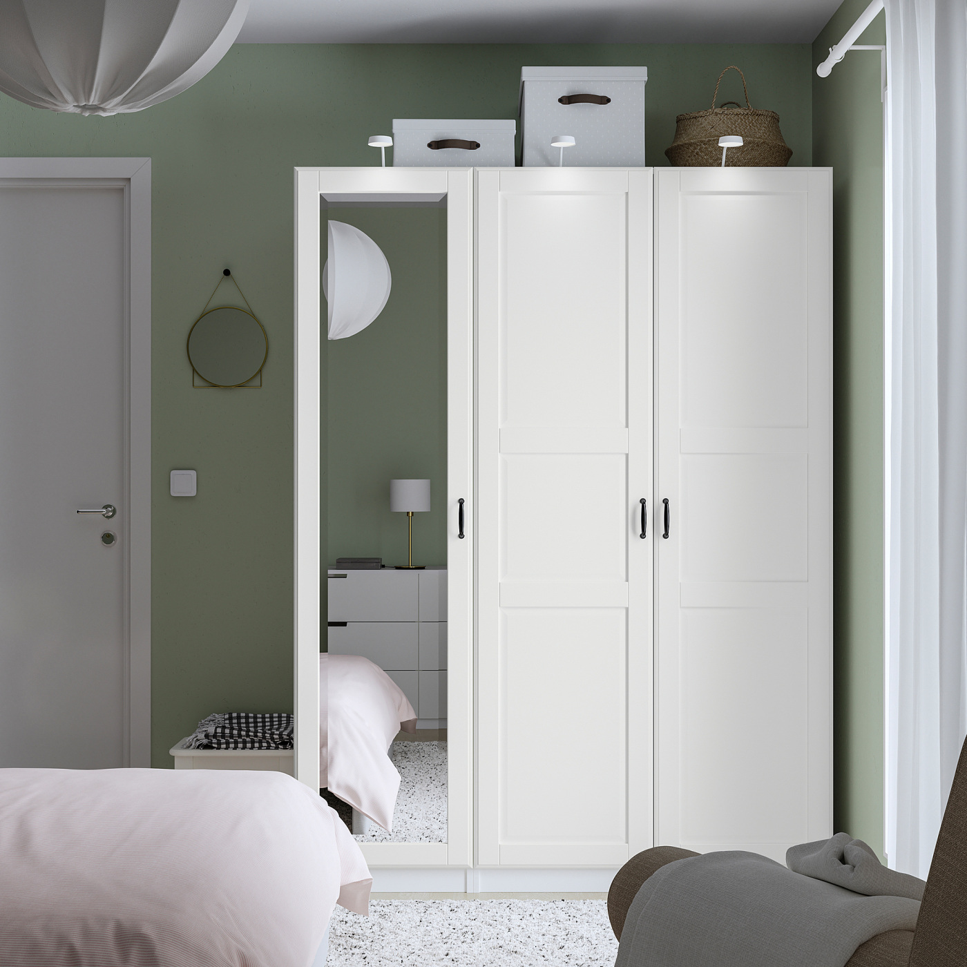 PAX / TYSSEDAL wardrobe combination white/mirror glass - IKEA