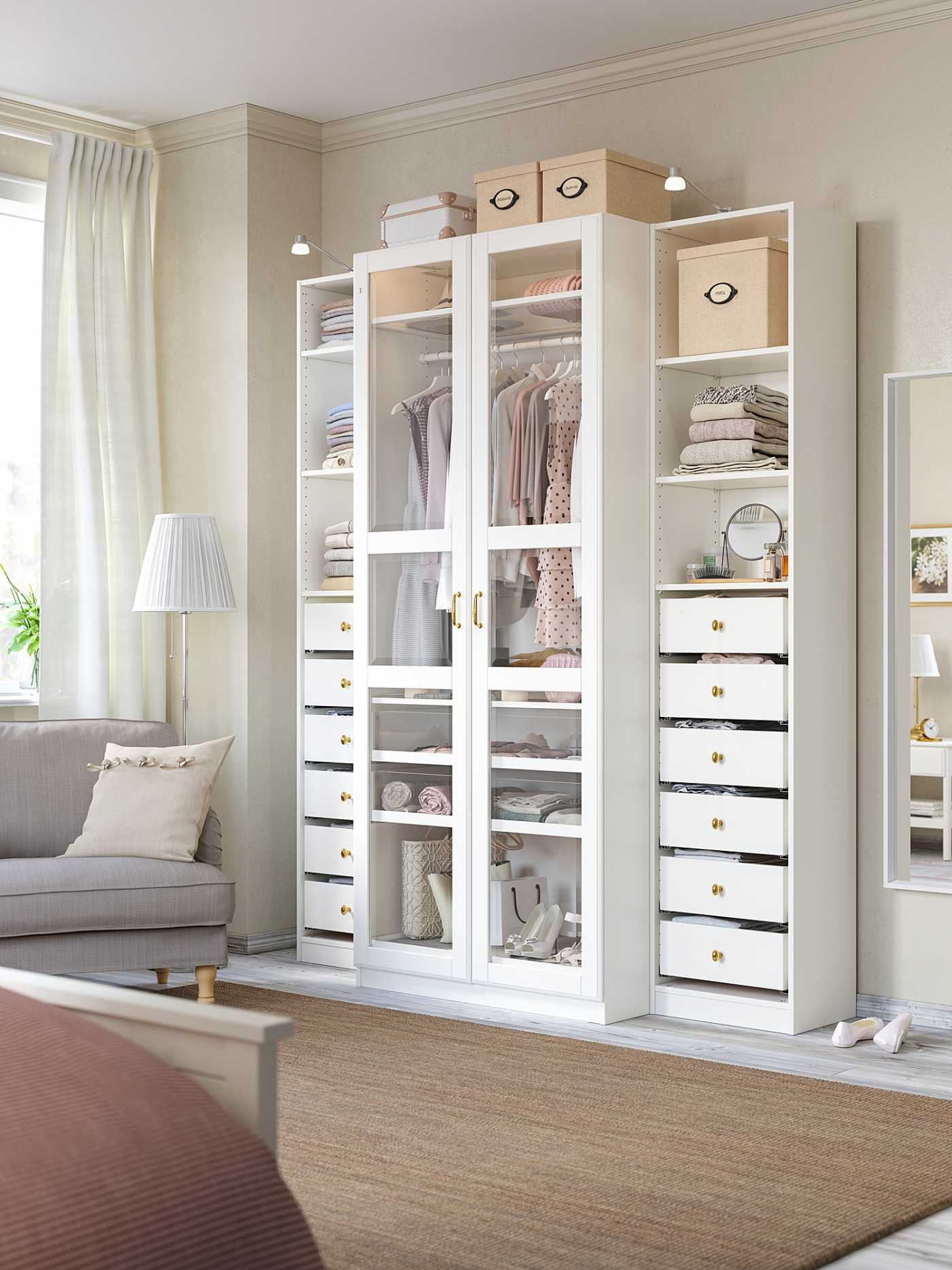 PAX / TYSSEDAL wardrobe white/white glass - IKEA