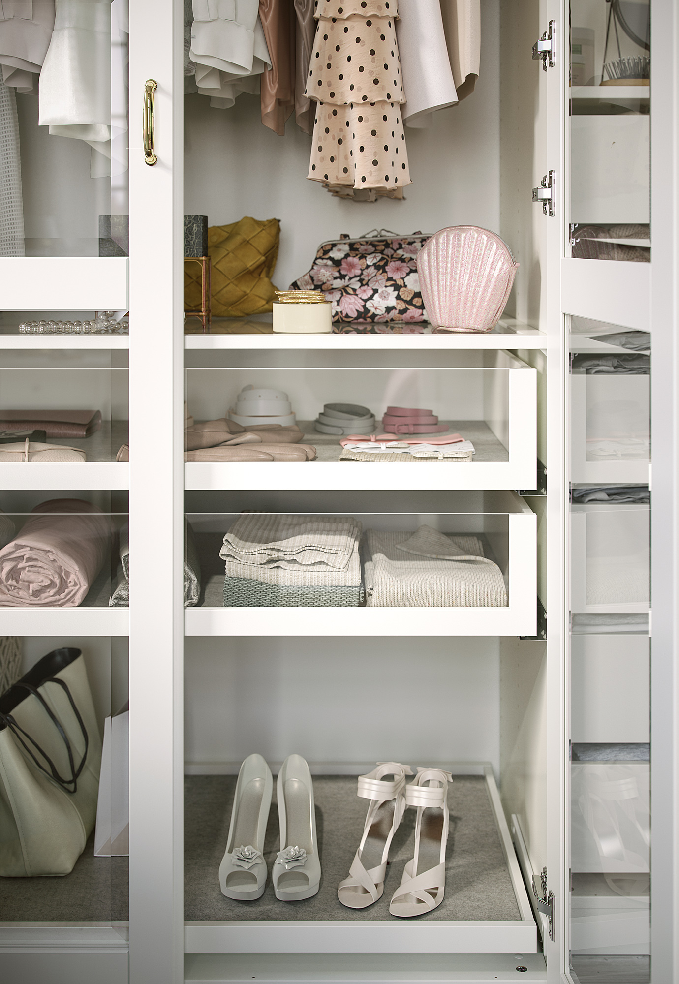 PAX / TYSSEDAL wardrobe white/white glass - IKEA