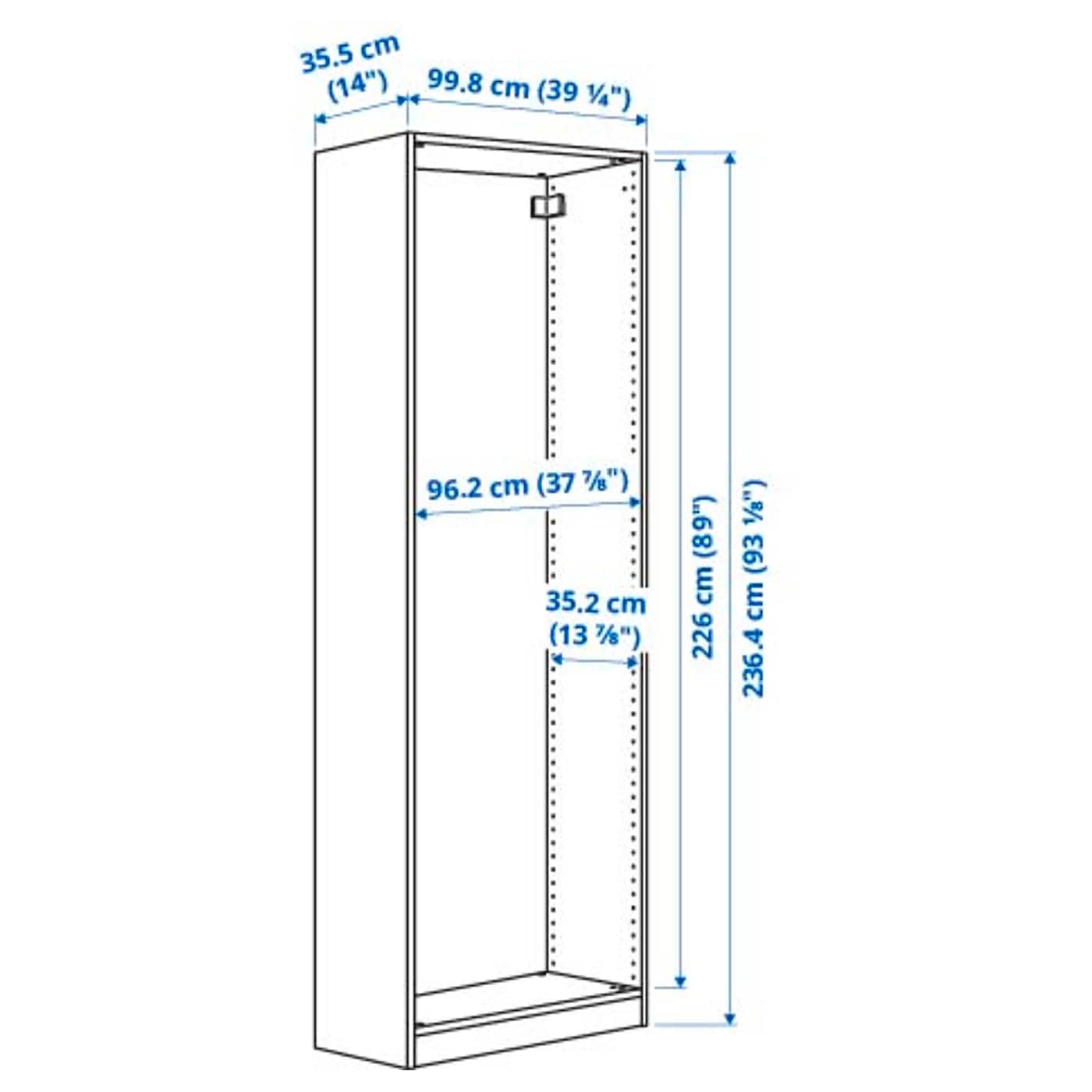 PAX wardrobe frame white stained oak effect - IKEA