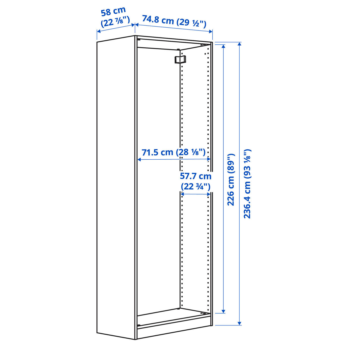 美品 IKEA PAX 200サイズ PAX wardrobe frame white - IKEA
