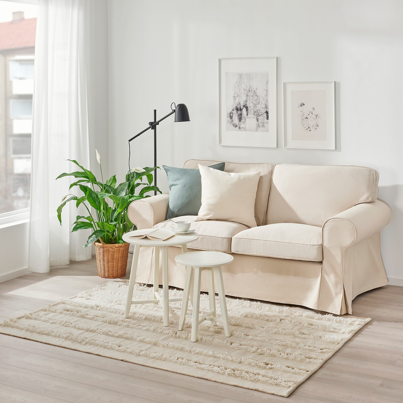 PEDERSBORG ペーデルスボ　IKEA ラグ PEDERSBORG rug, flatwoven natural/off-white - IKEA