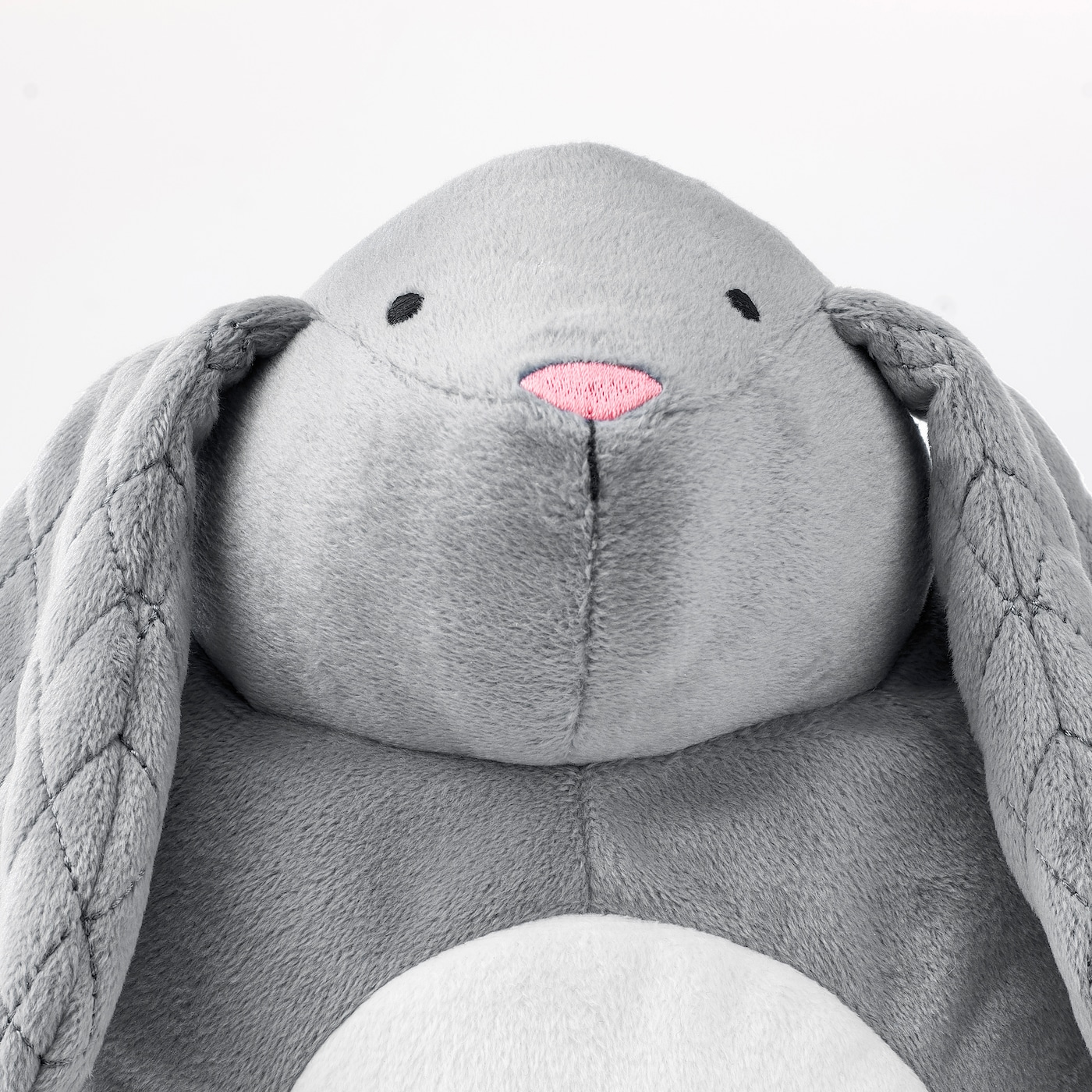 PEKHULT soft toy with LED night light grey rabbit/battery-operated