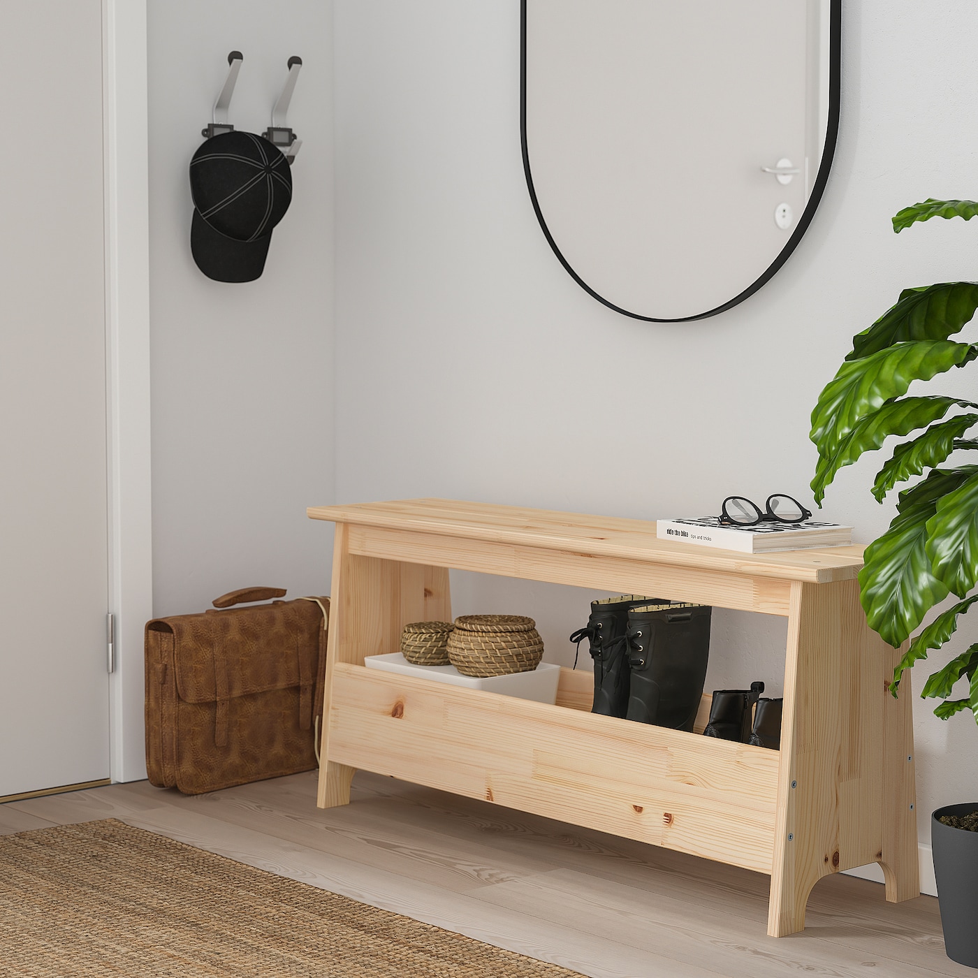 IKEA PERJOHAN ベンチ　カンカンさま PERJOHAN bench with storage pine - IKEA