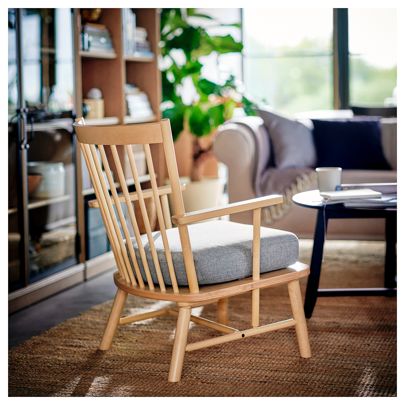 PERSBOL armchair birch/Tibbleby beige/grey - IKEA