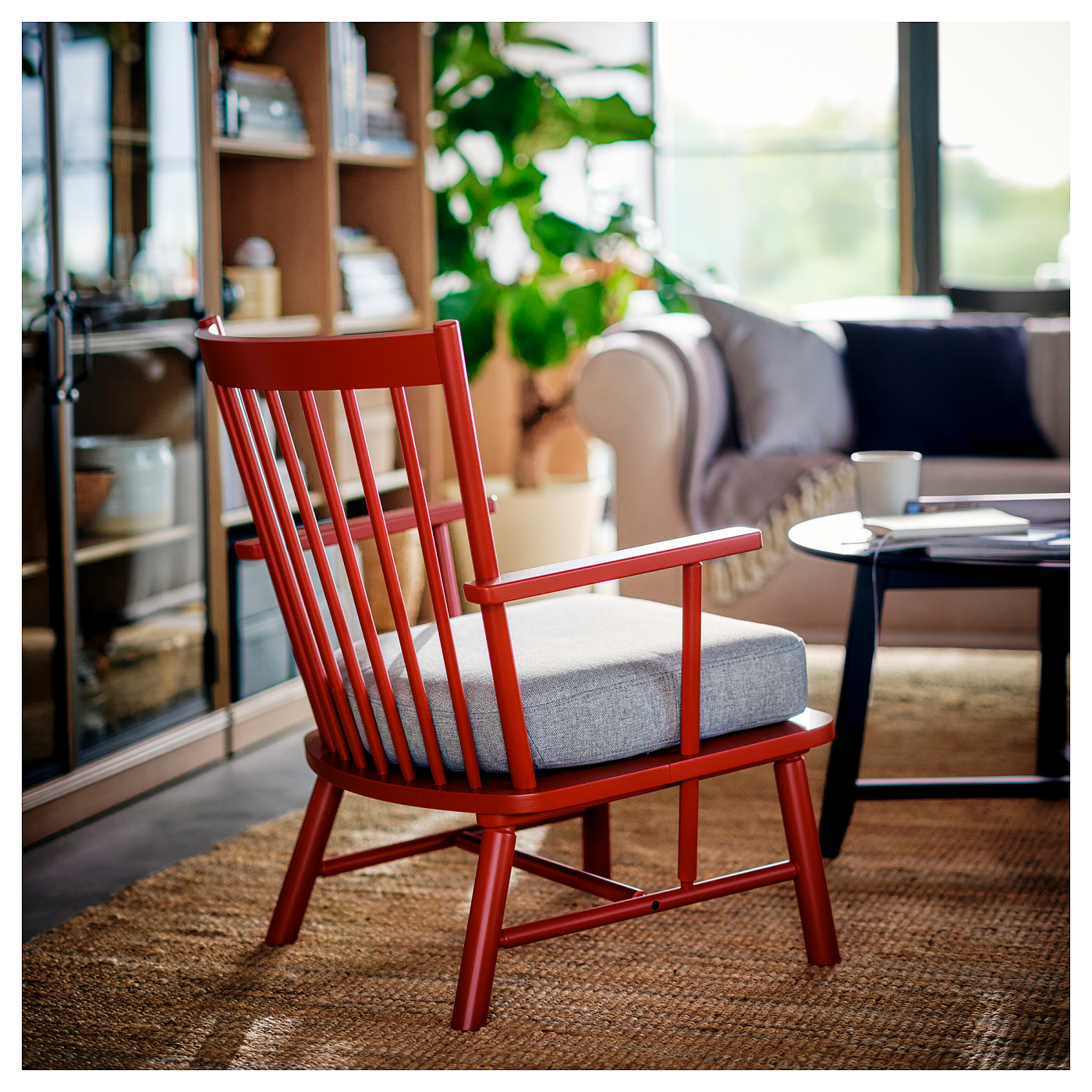 PERSBOL armchair brown-red/Tibbleby beige/grey - IKEA