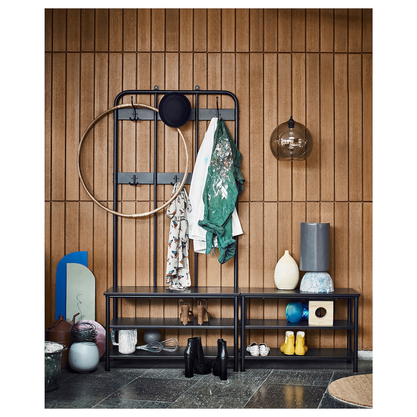 PINNIG bench with shoe storage black - IKEA