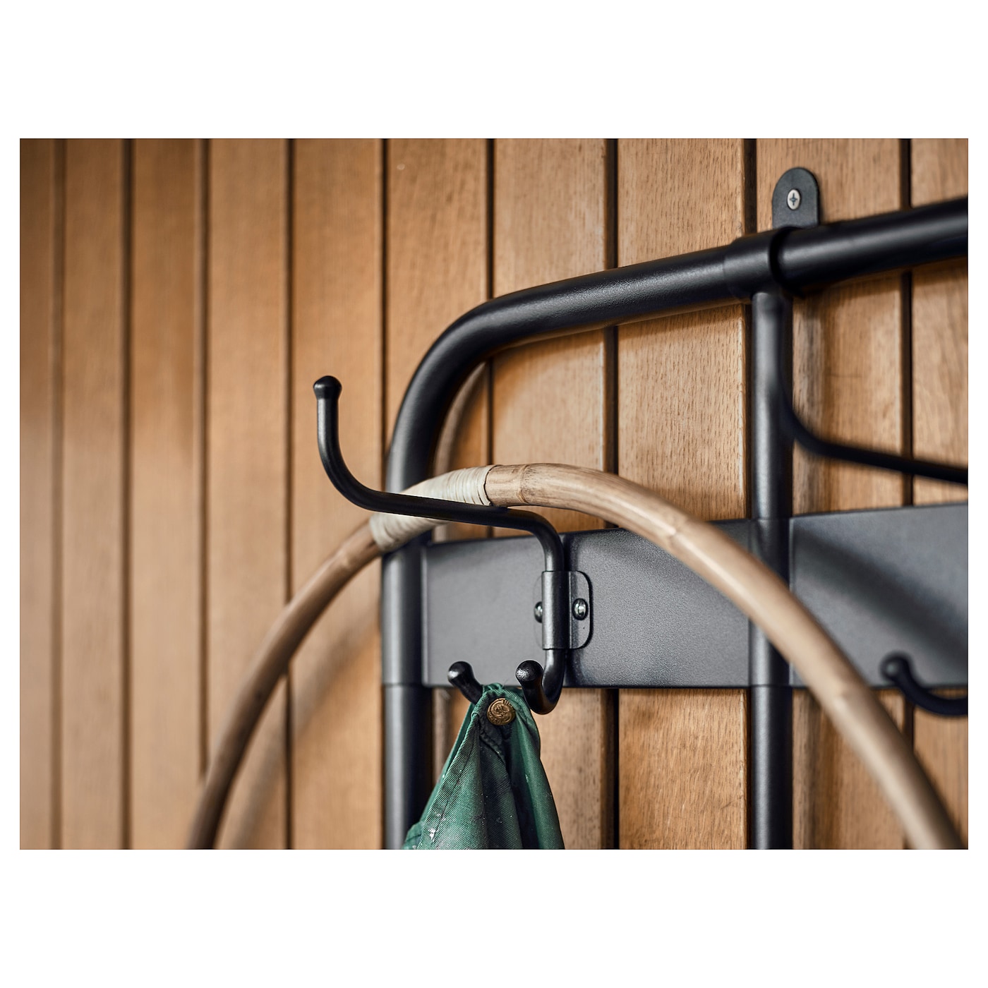 PINNIG coat rack with shoe storage bench black - IKEA