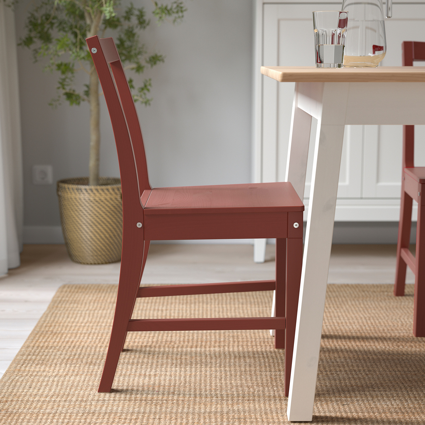 PINNTORP chair red stained - IKEA