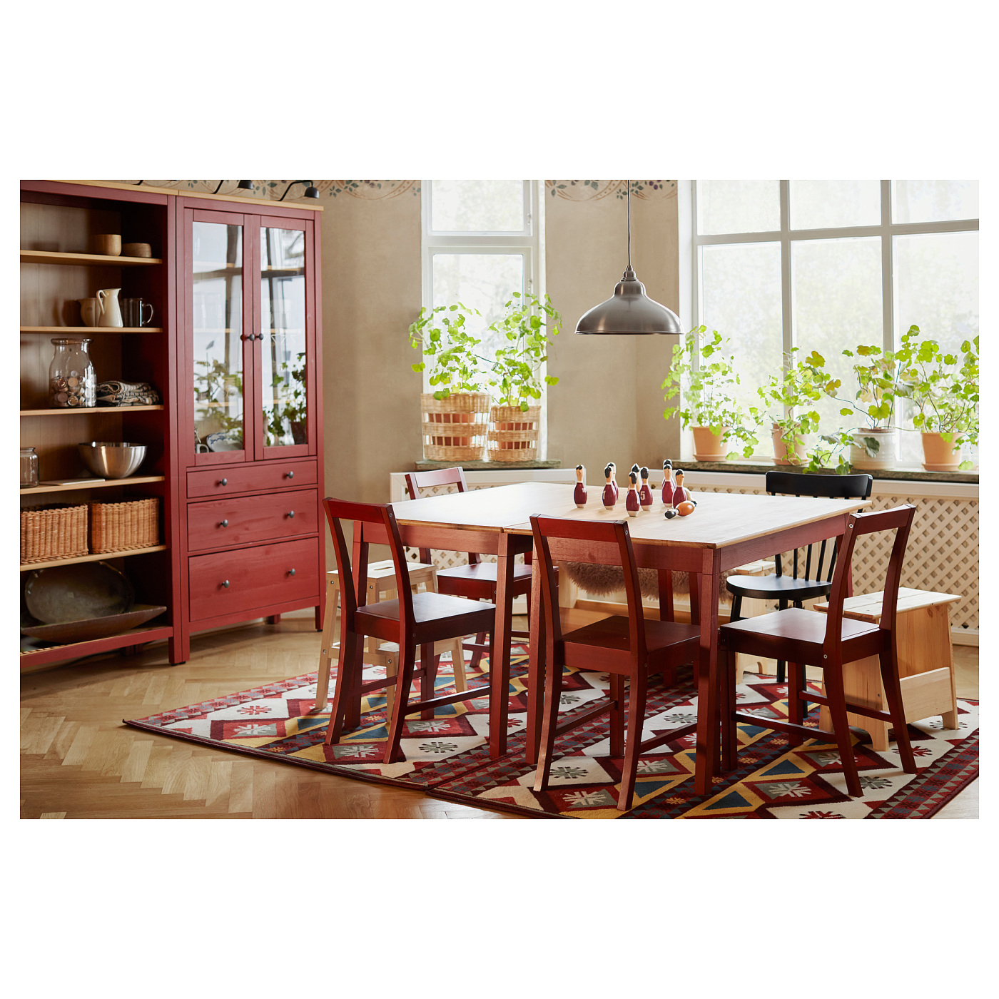 PINNTORP table light brown stained/red stained - IKEA