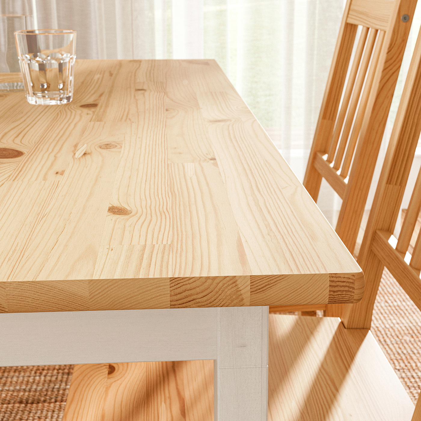 PINNTORP table light brown stained/white stained pine - IKEA