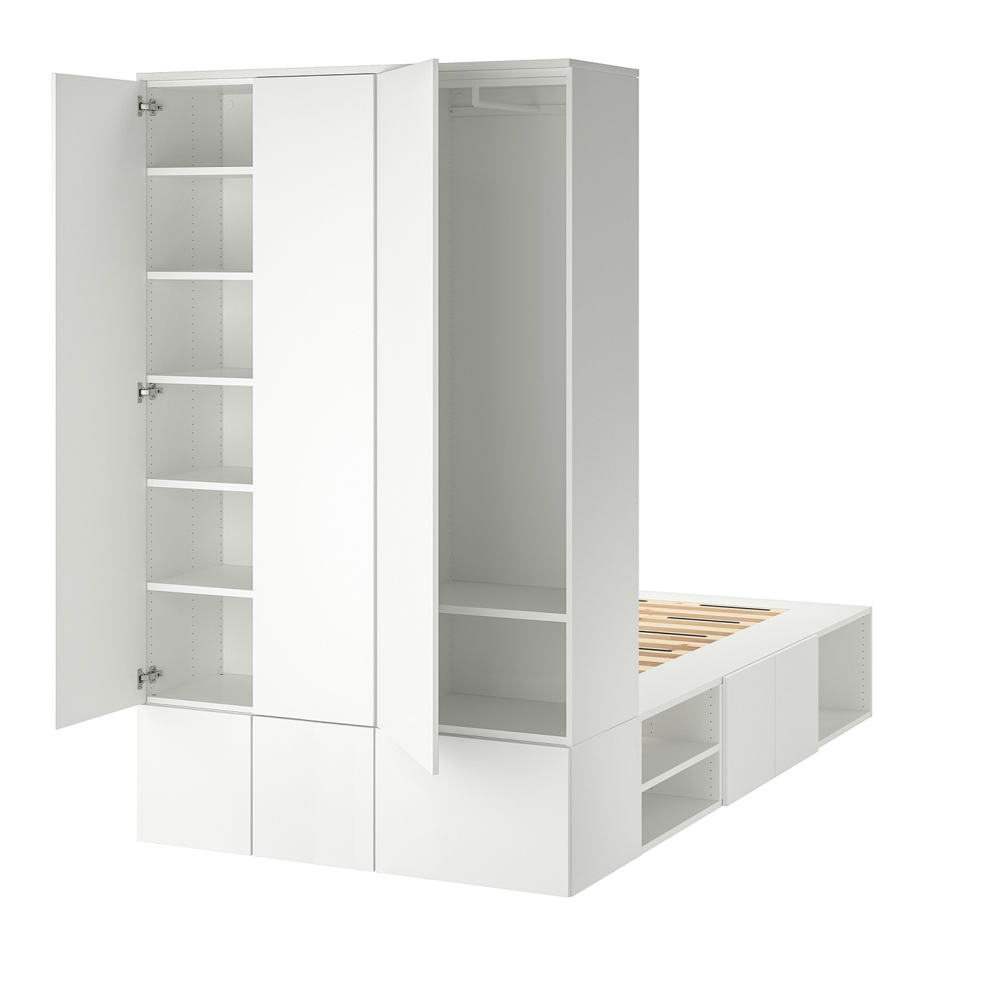 PLATSA bed frame with 10 doors white - IKEA