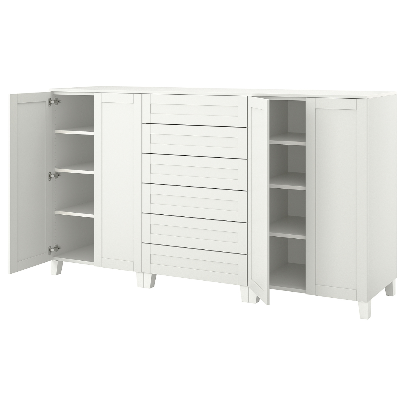 PLATSA cabinet with doors and drawers white/SANNIDAL white - IKEA