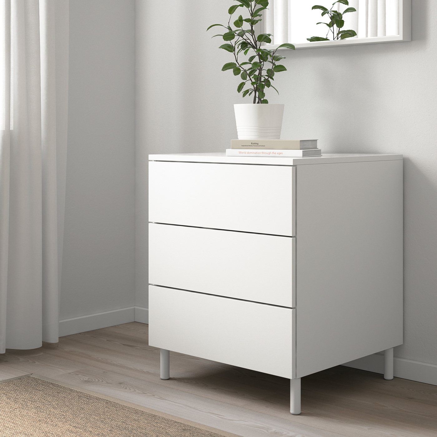 PLATSA chest of 3 drawers white/Fonnes white - IKEA