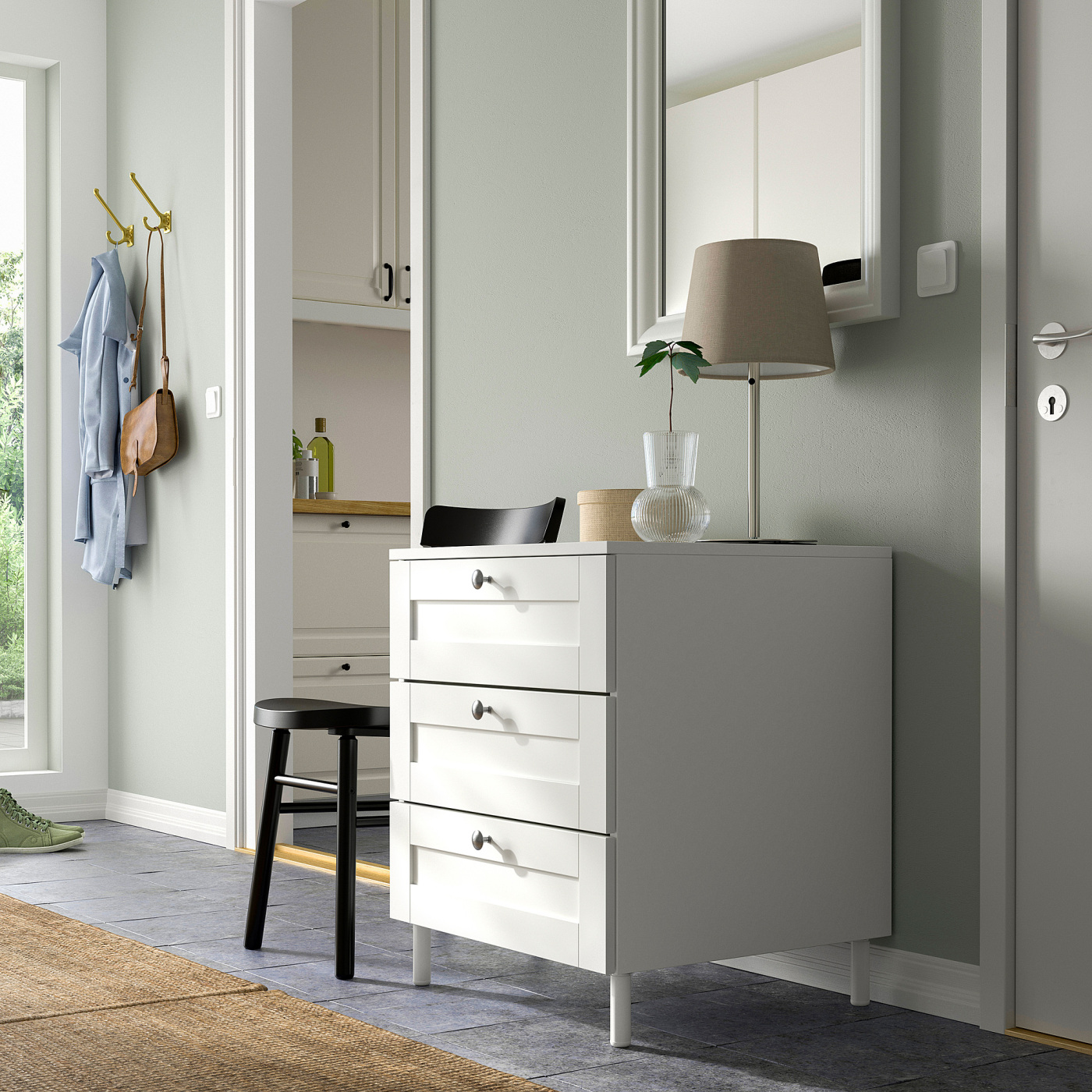PLATSA chest of 3 drawers white/Sannidal white - IKEA