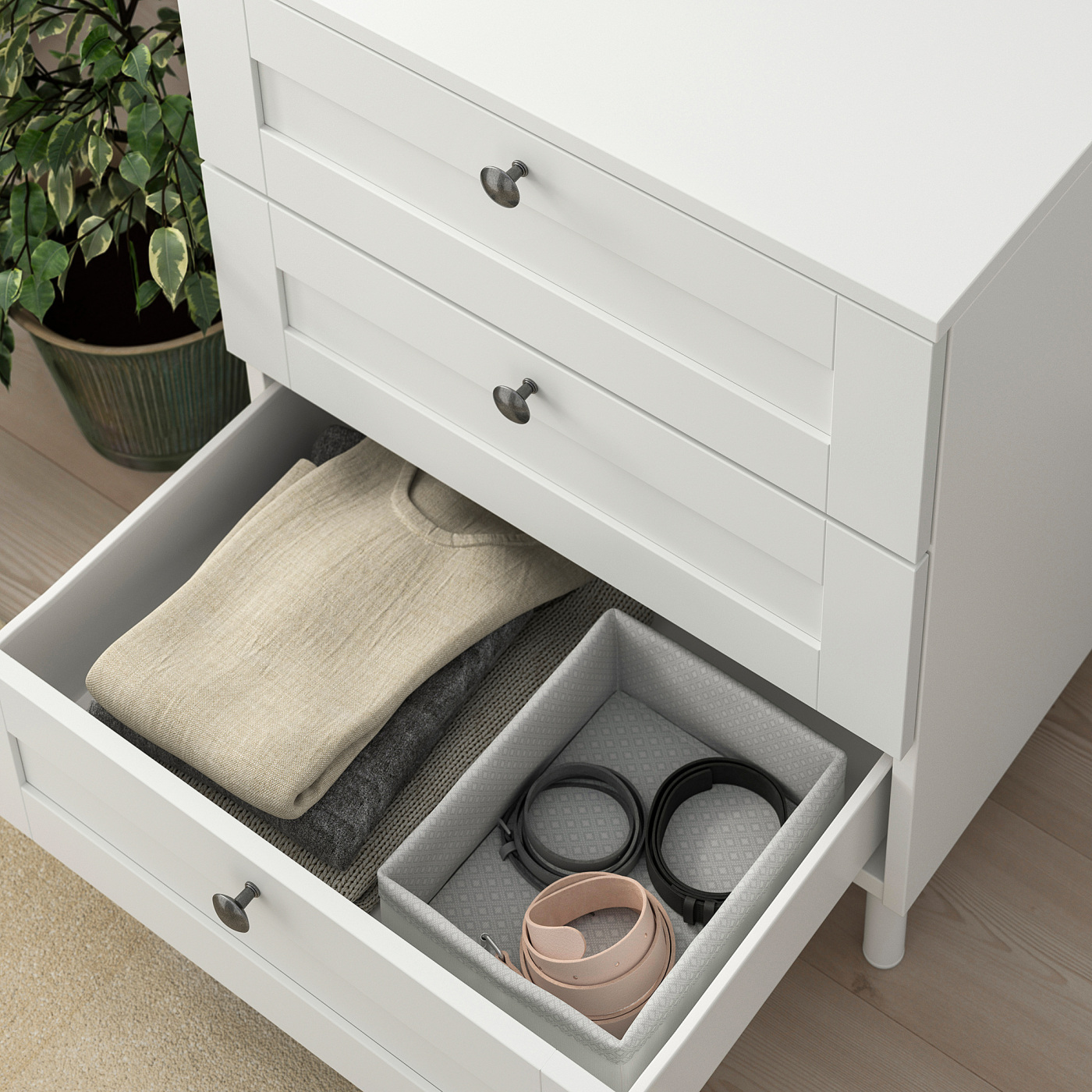 PLATSA chest of 3 drawers white/Sannidal white - IKEA