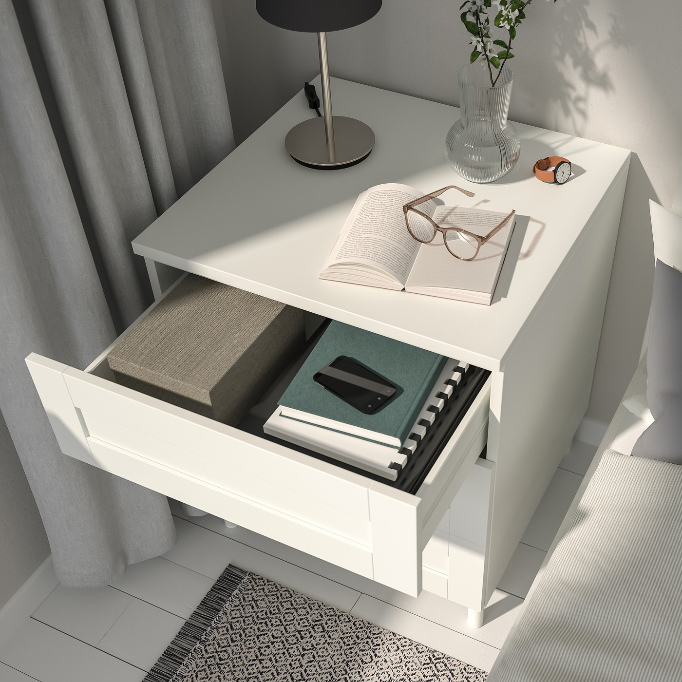 PLATSA chest of 3 drawers white/Sannidal white - IKEA