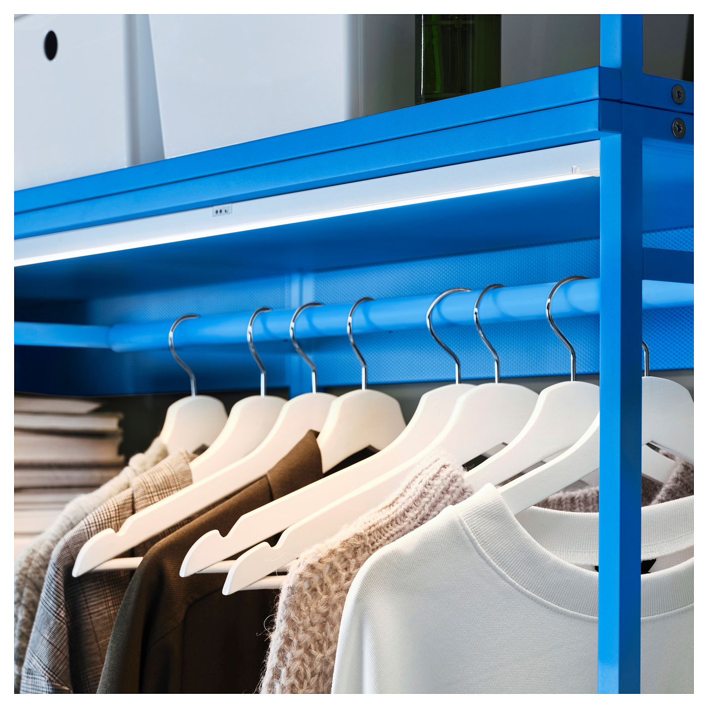 PLATSA open clothes hanging unit blue - IKEA