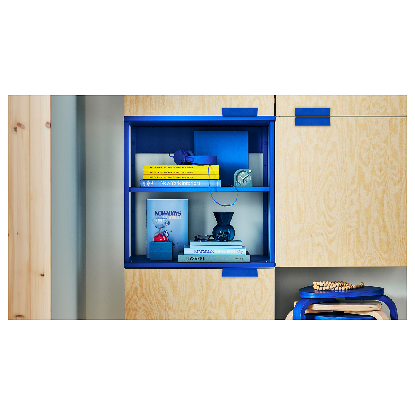 PLATSA open shelving unit blue - IKEA