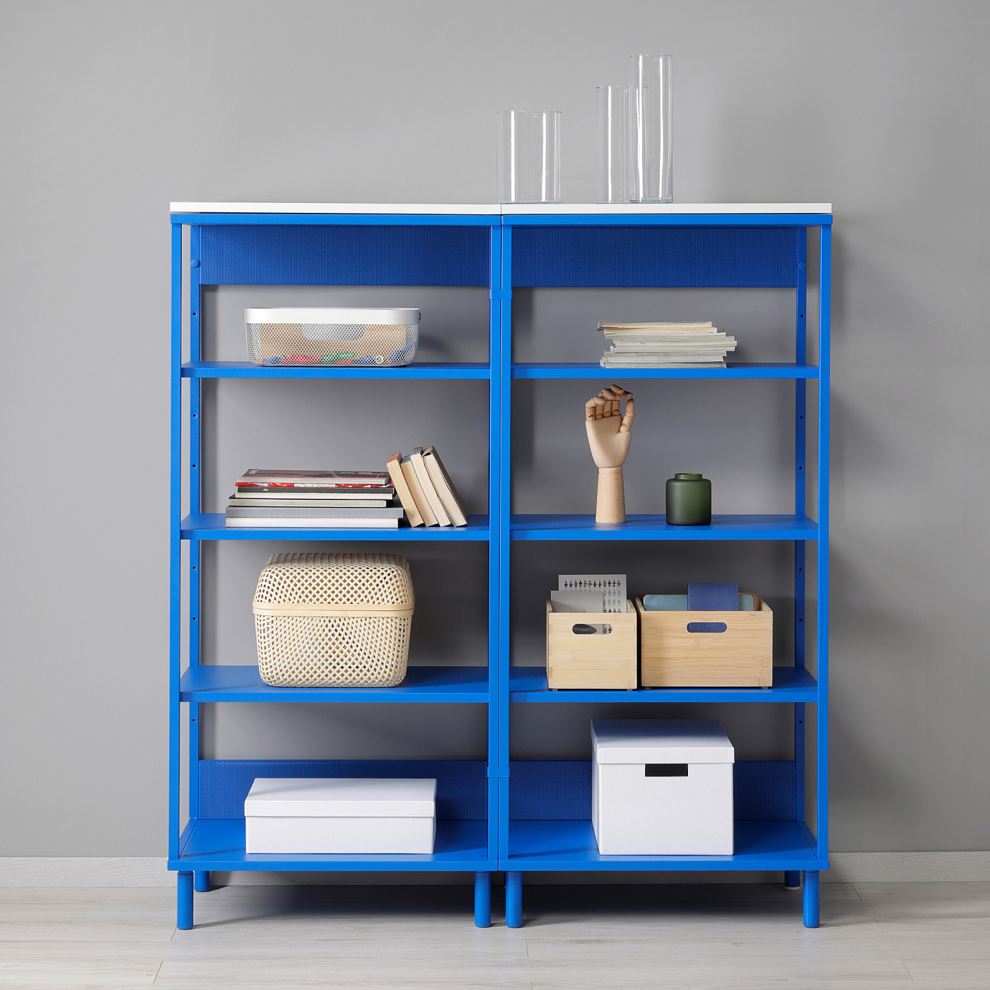 PLATSA open shelving unit white/blue - IKEA