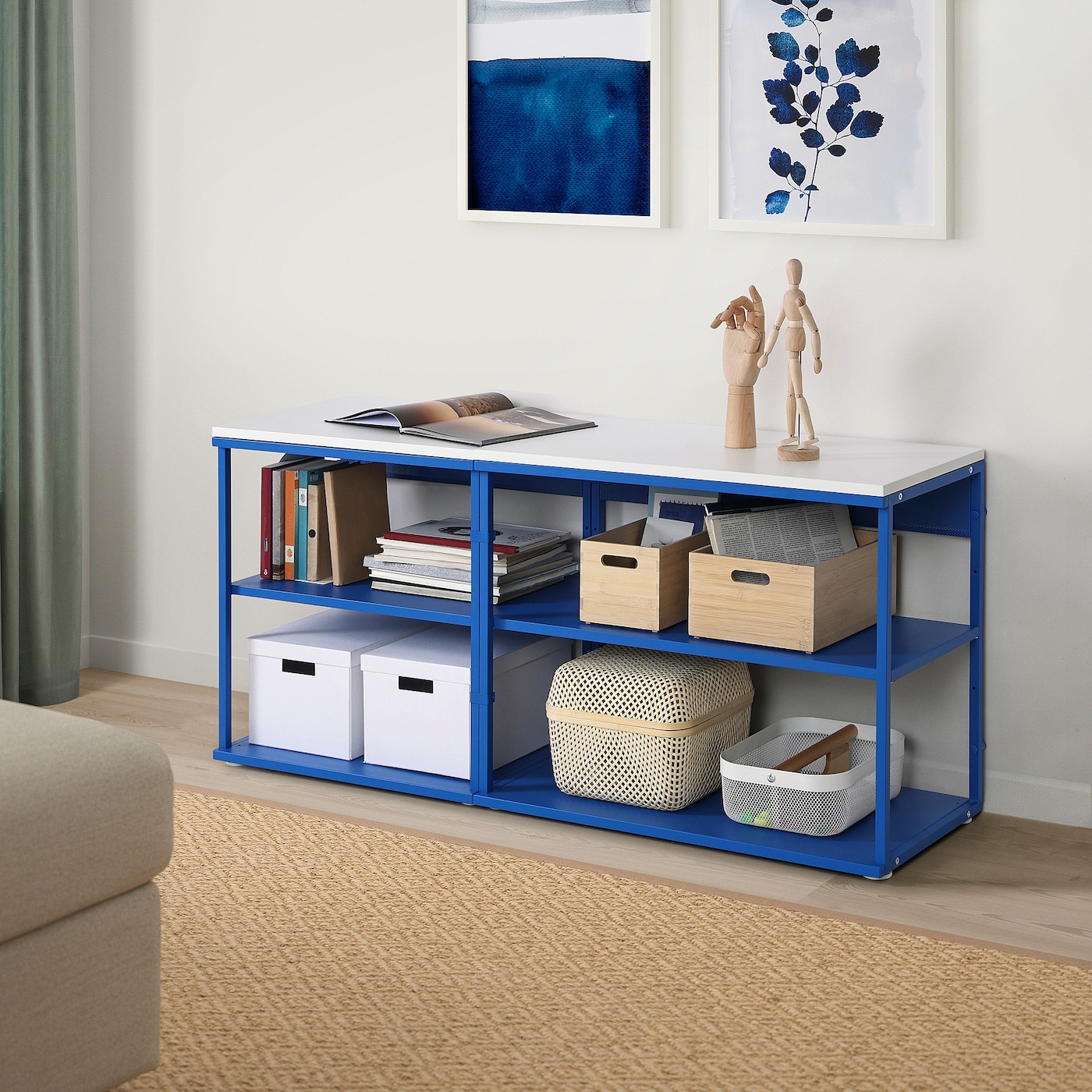 PLATSA open shelving unit white/blue - IKEA