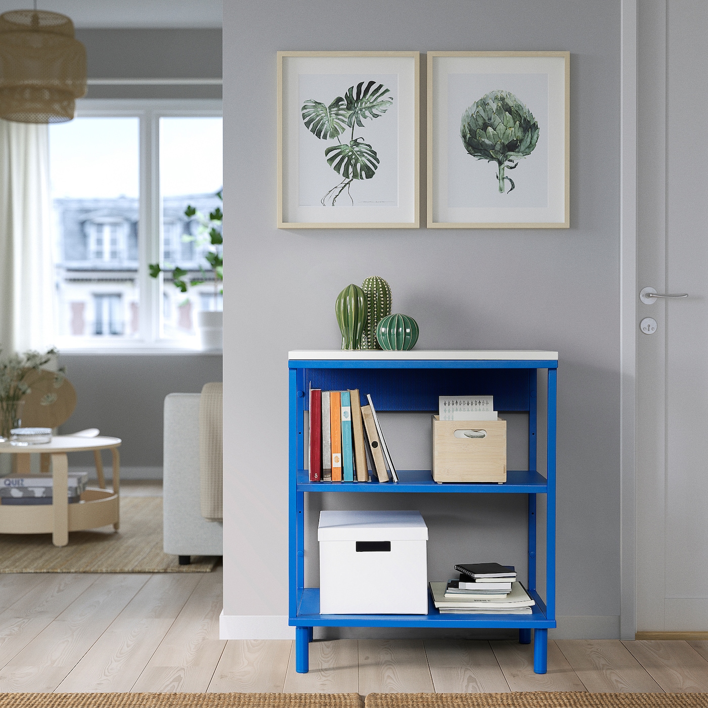 IKEA PLATSA プラッツァ オープンシェルフユニット ブルー/ホワイト PLATSA open shelving unit white/blue - IKEA