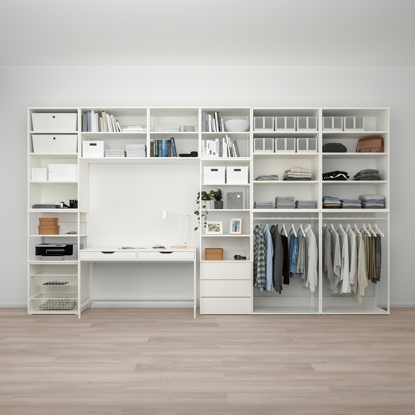 PLATSA storage comb w 6 doors+3 drawers white/Fonnes white - IKEA