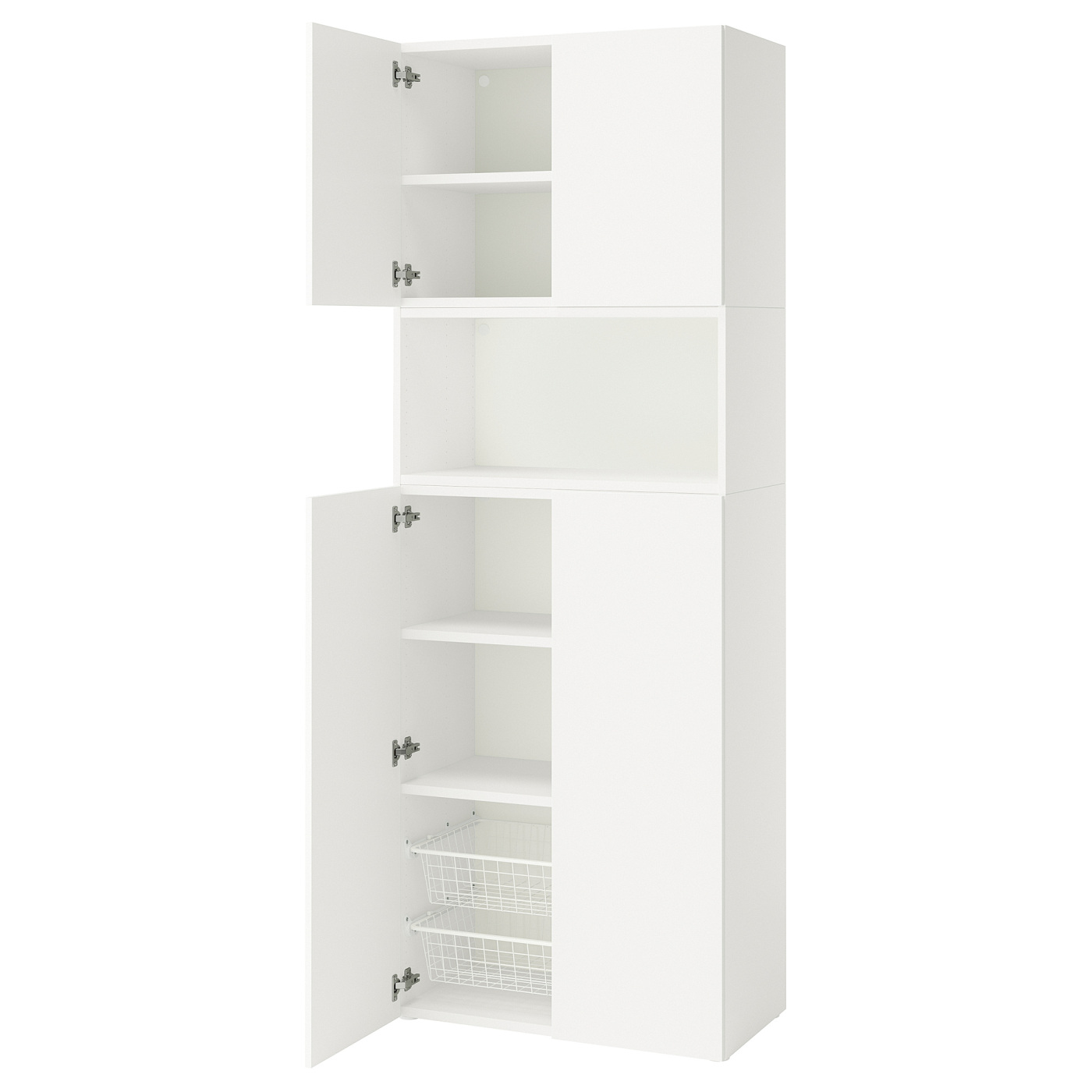 PLATSA storage combination with doors white/Fonnes white - IKEA