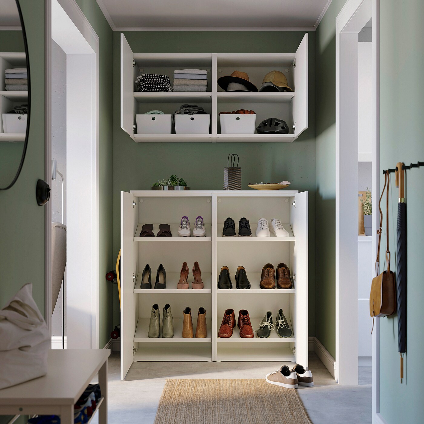 PLATSA storage combination with doors white Fonnes/white - IKEA