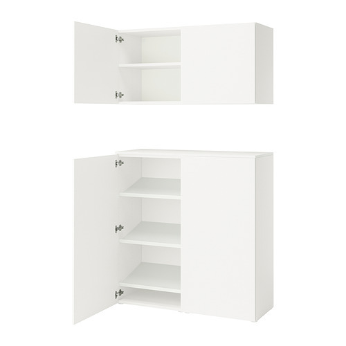 PLATSA storage combination with doors white/Fonnes white - IKEA