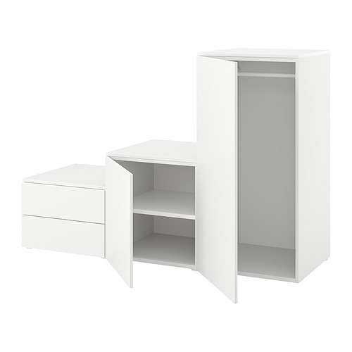PLATSA wardrobe with 3 doors white/Fonnes white - IKEA