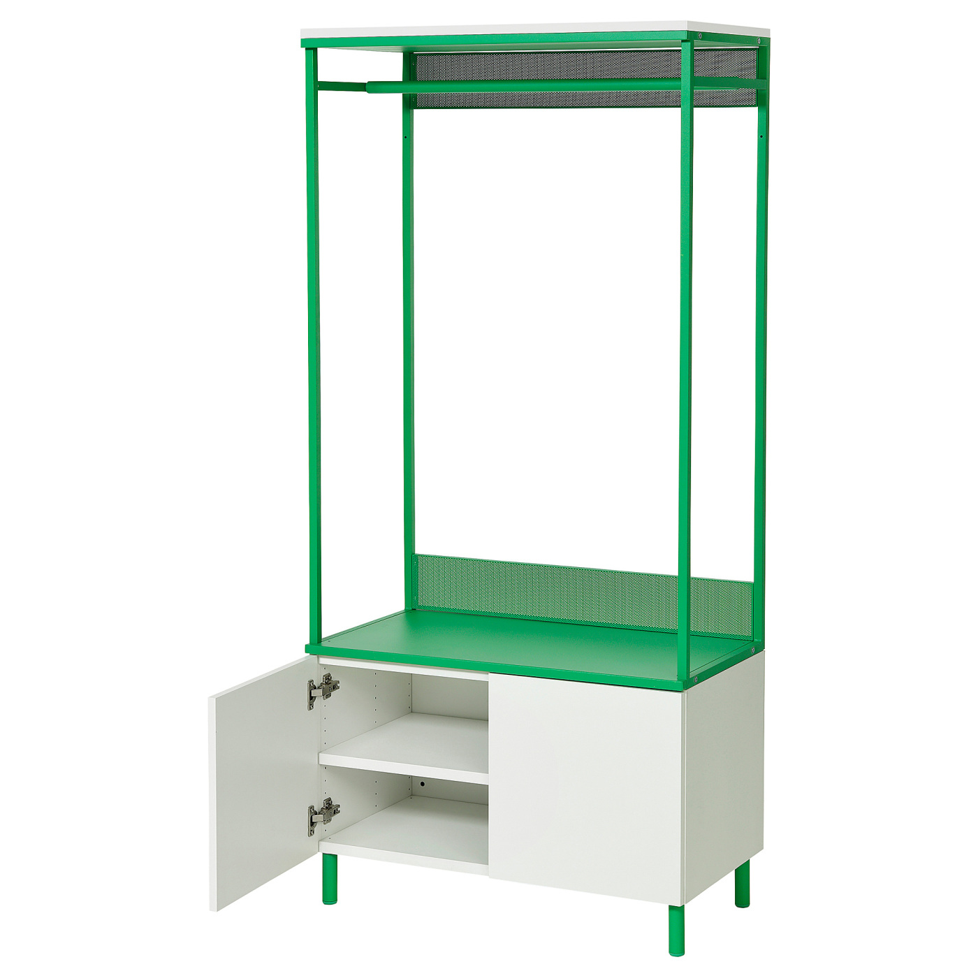 PLATSA wardrobe with 2 doors white Fonnes/green - IKEA