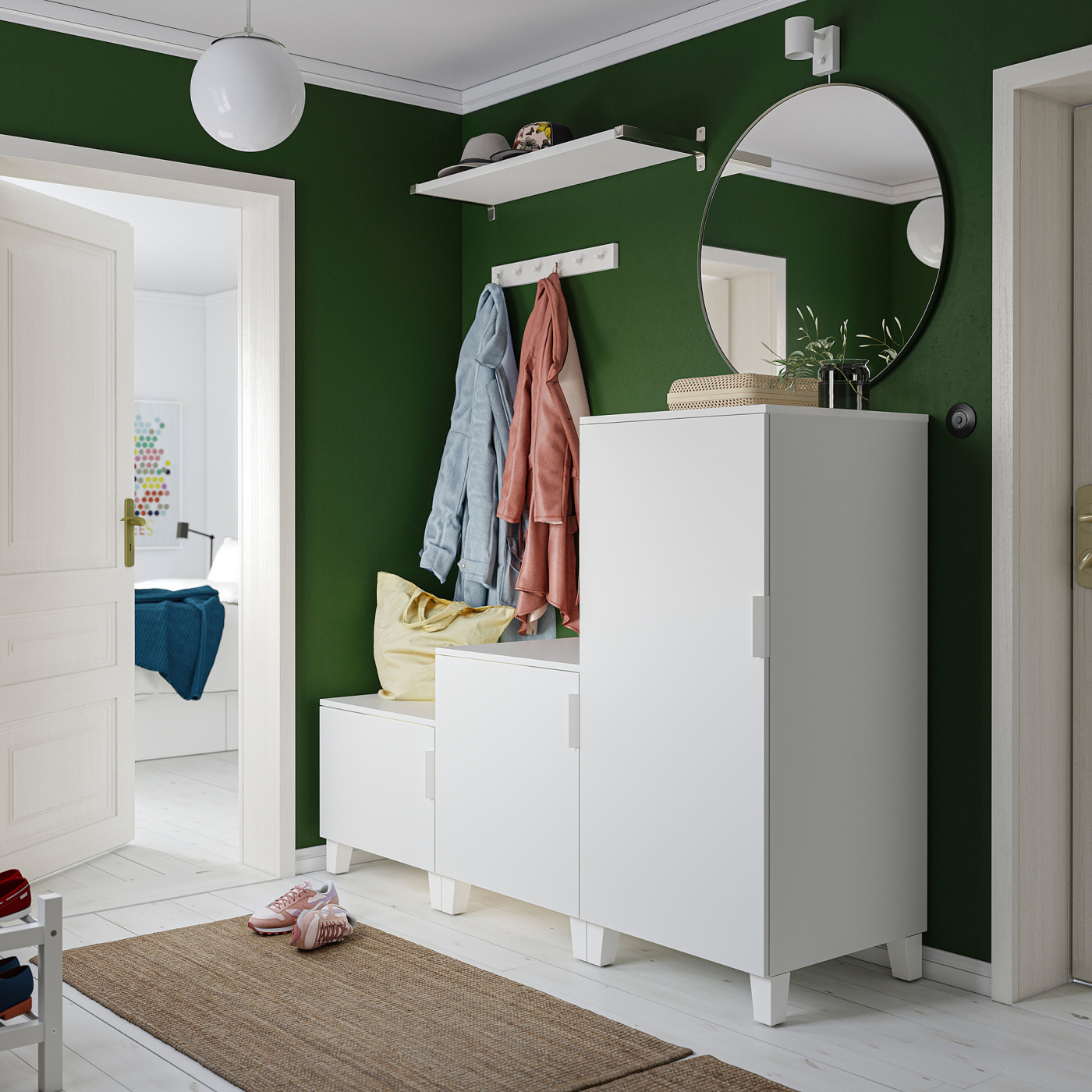 PLATSA wardrobe with 3 doors white/Fonnes white - IKEA