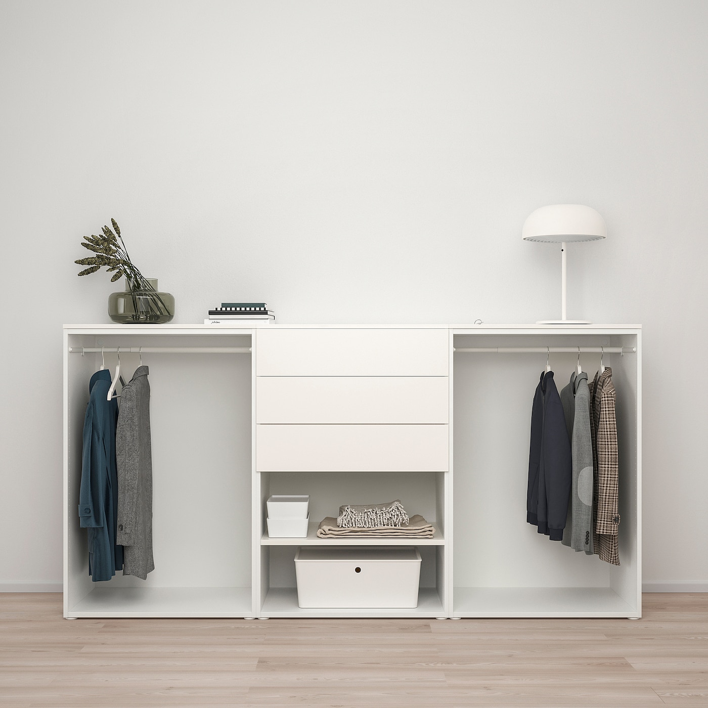 platsa wardrobe with 4 doors+3 drawers white fonnes white/sannidal