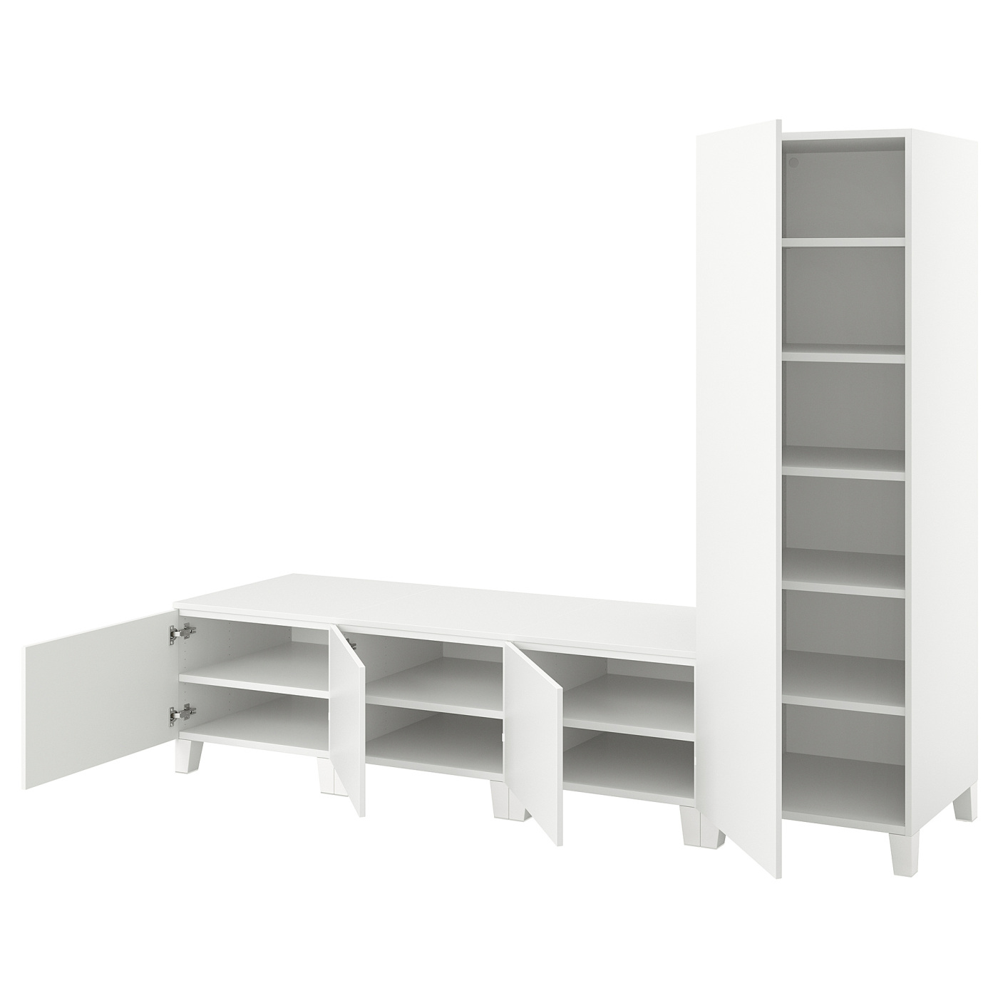 PLATSA wardrobe with 4 doors white/Fonnes white - IKEA
