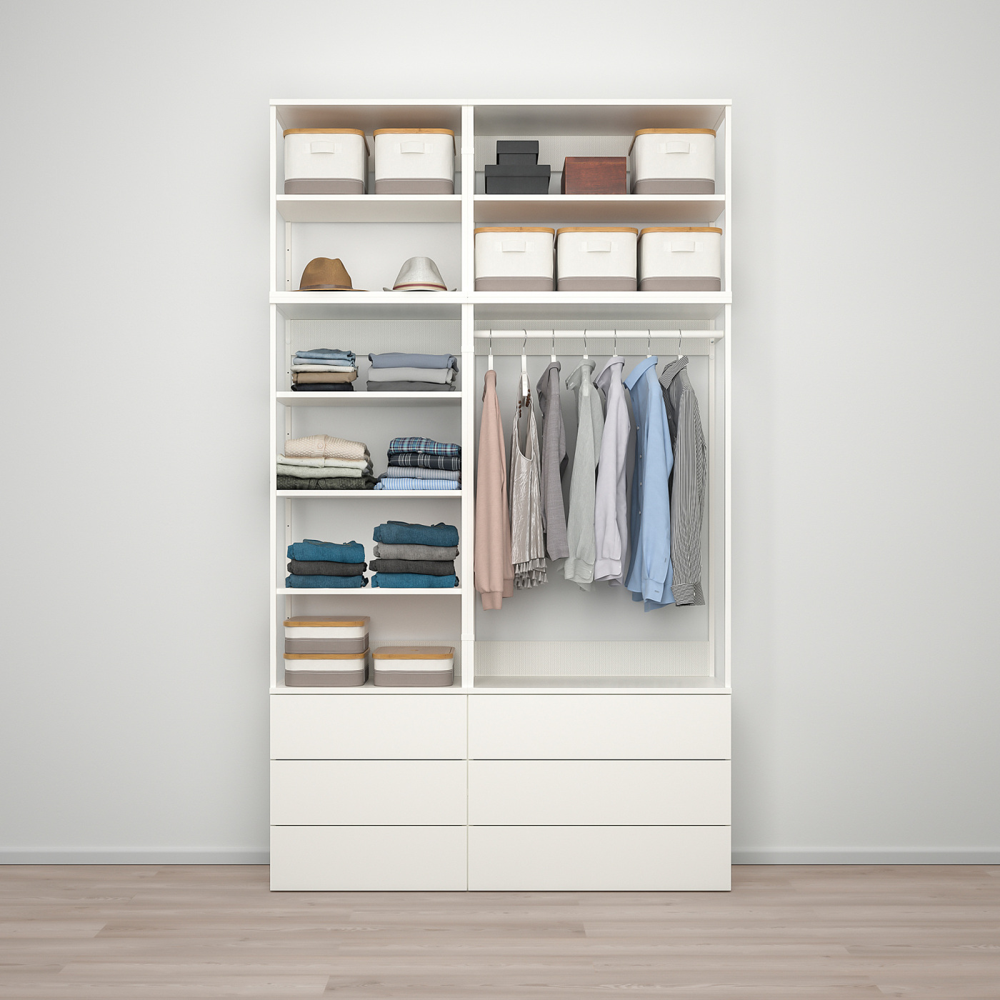 PLATSA wardrobe with 6 drawers white/Fonnes white - IKEA