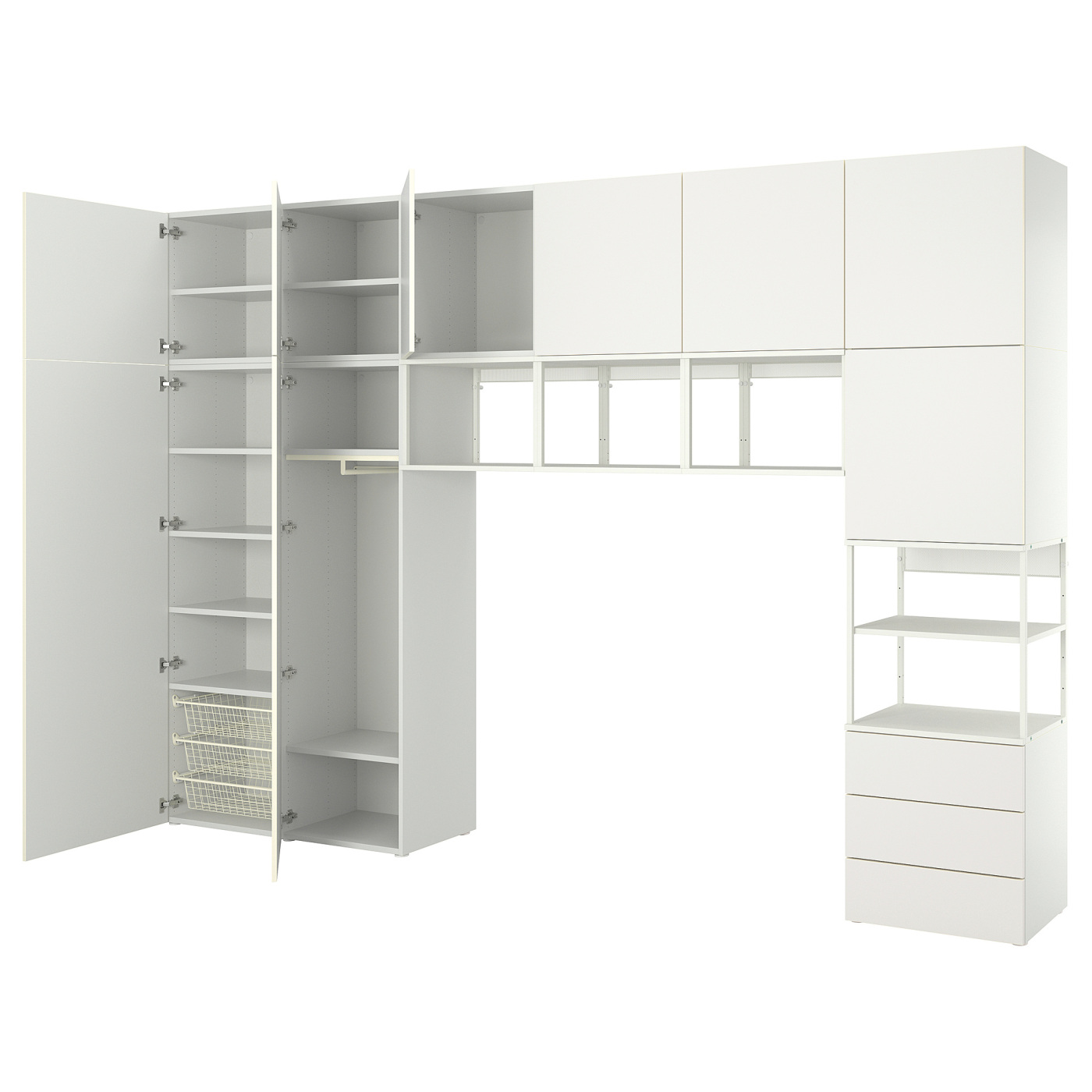 PLATSA wardrobe with 9 doors+3 drawers white/Fonnes white - IKEA