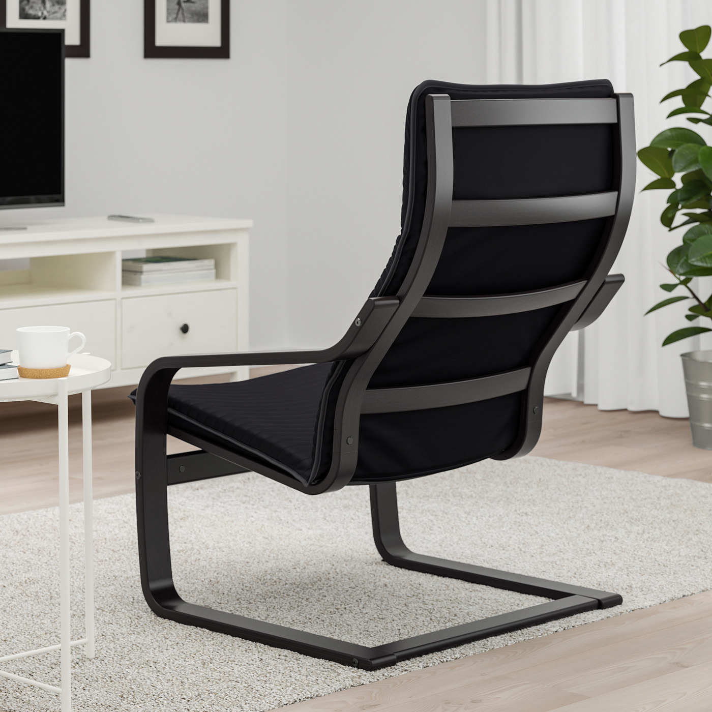 POÄNG armchair black-brown/Knisa black - IKEA